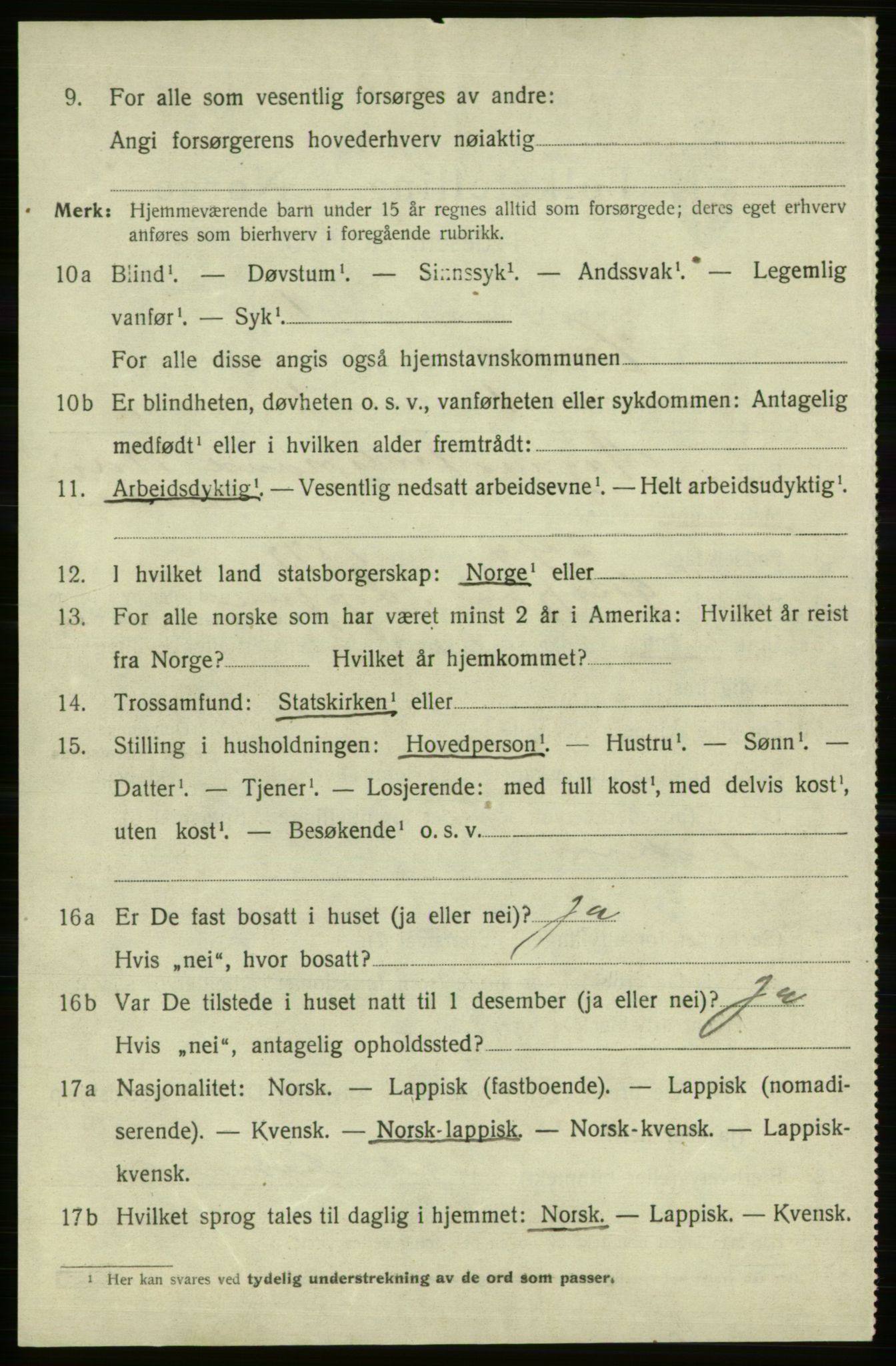 SATØ, 1920 census for Hasvik, 1920, p. 980