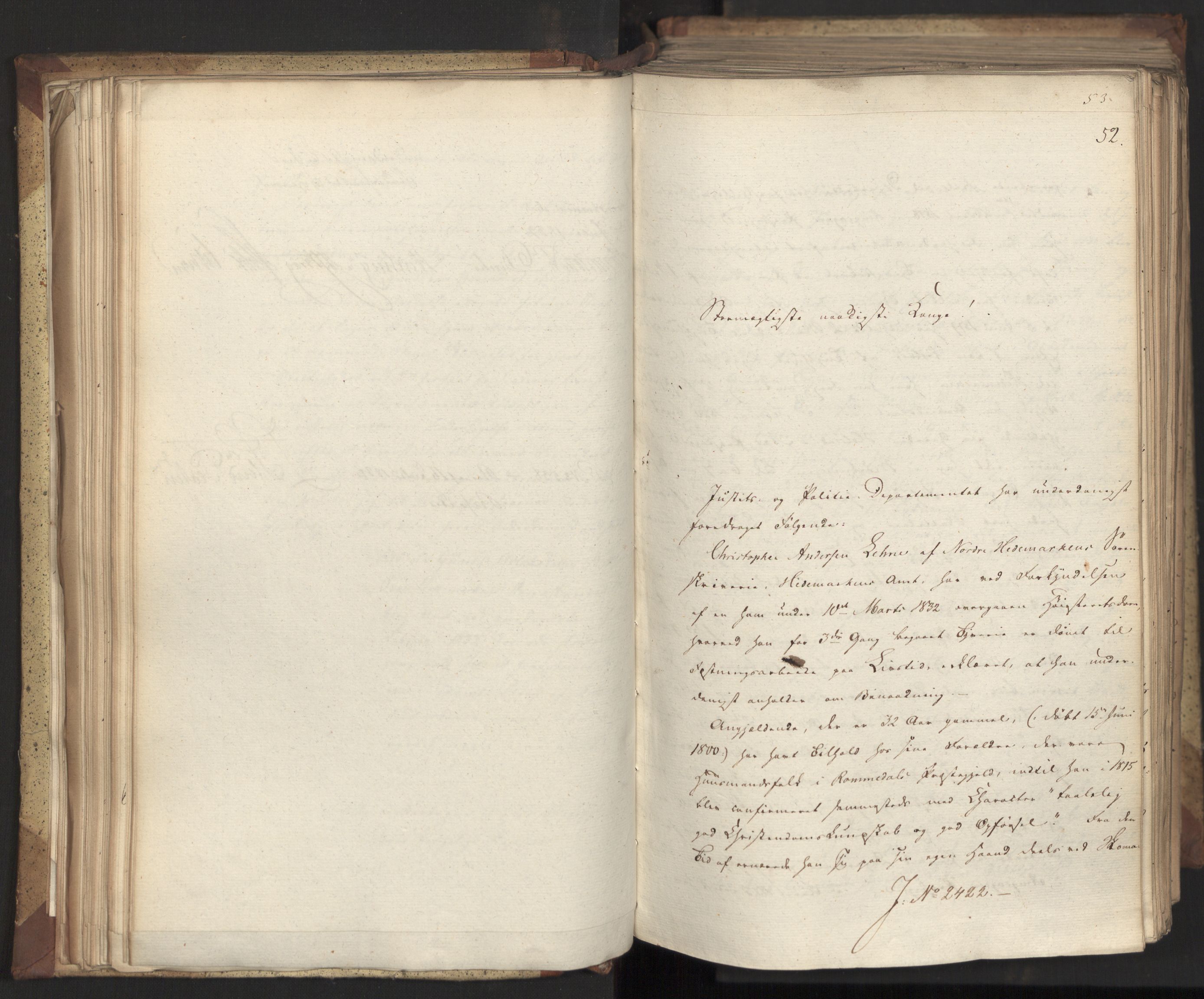 Statsrådsavdelingen i Stockholm, AV/RA-S-1003/D/Da/L0079: Regjeringsinnstillinger nr. 2400-2549, 1832, p. 93