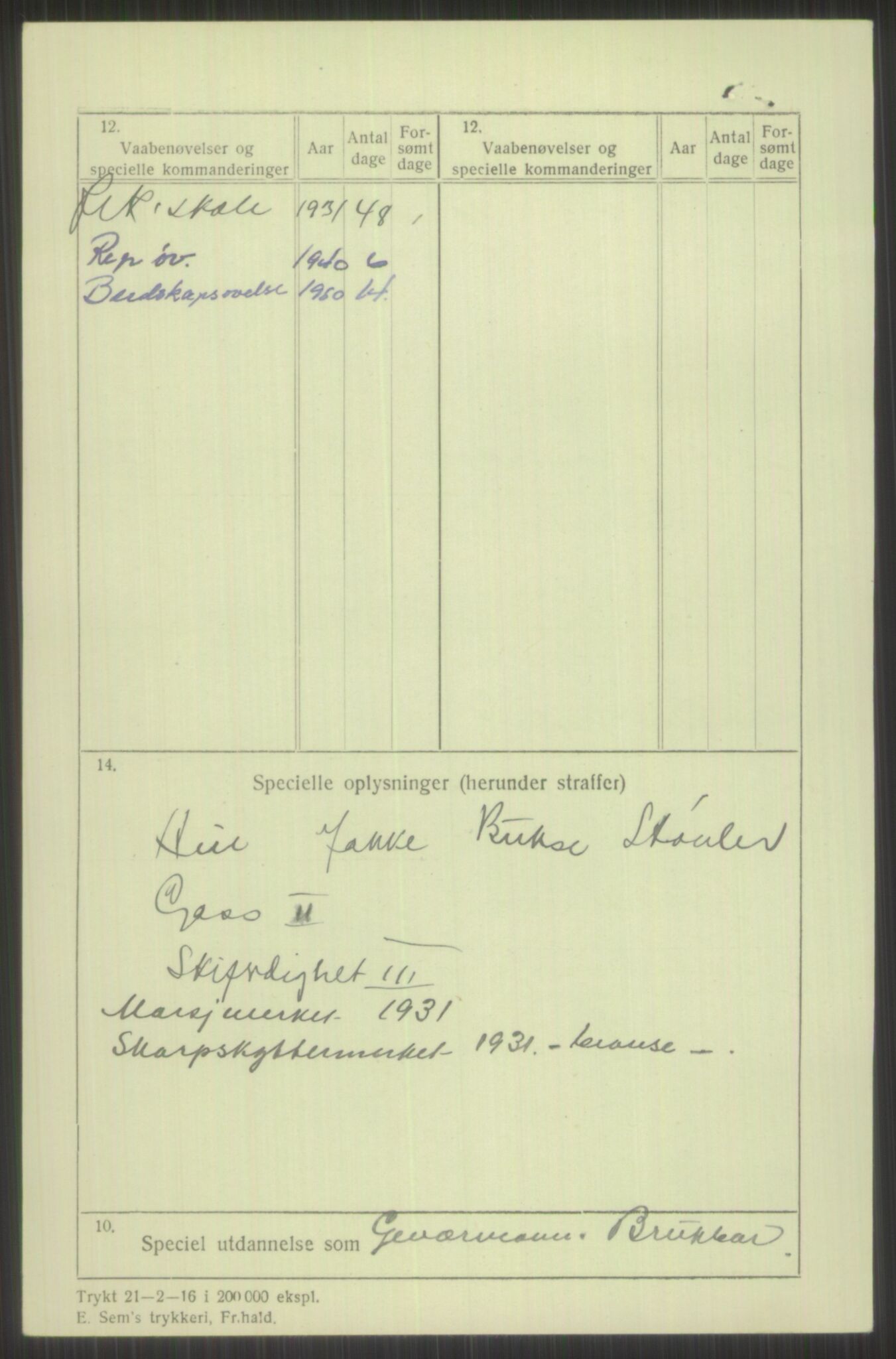 Forsvaret, Troms infanteriregiment nr. 16, AV/RA-RAFA-3146/P/Pa/L0015: Rulleblad for regimentets menige mannskaper, årsklasse 1931, 1931, p. 844