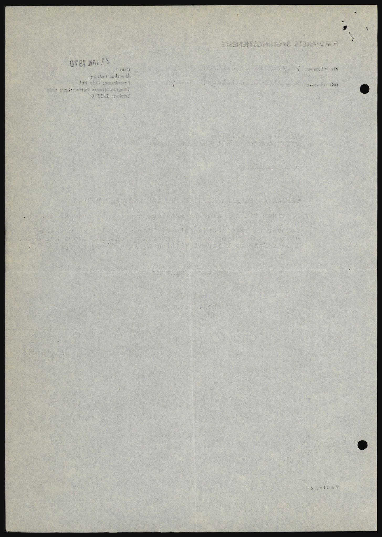 Nord-Hedmark sorenskriveri, SAH/TING-012/H/Hc/L0033: Mortgage book no. 33, 1970-1970, Diary no: : 491/1970