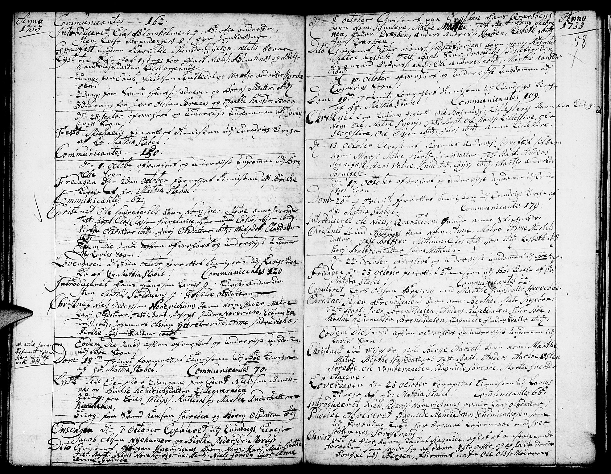 Gulen sokneprestembete, AV/SAB-A-80201/H/Haa/Haaa/L0009: Parish register (official) no. A 9, 1729-1735, p. 58