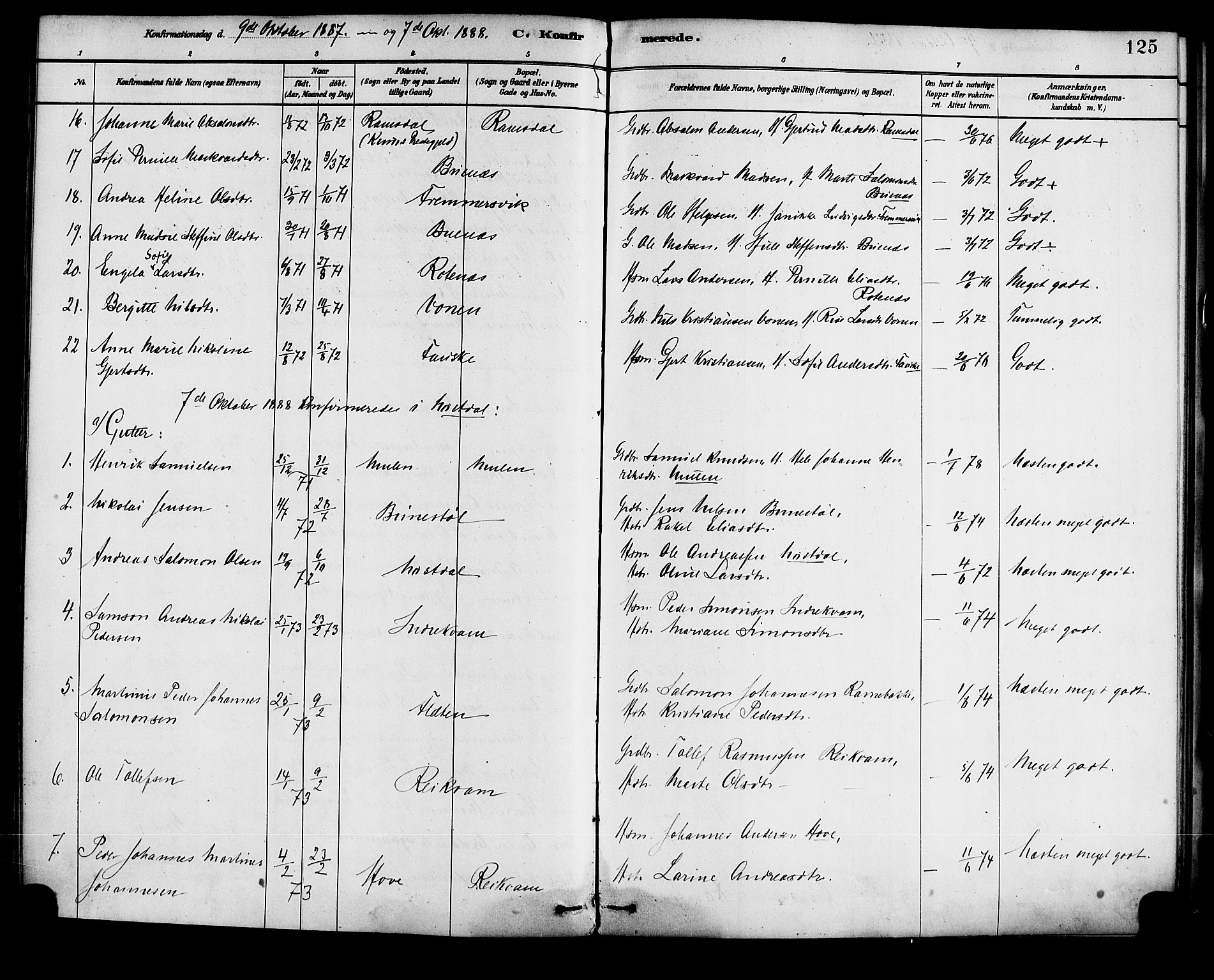 Førde sokneprestembete, AV/SAB-A-79901/H/Haa/Haad/L0001: Parish register (official) no. D 1, 1881-1898, p. 125