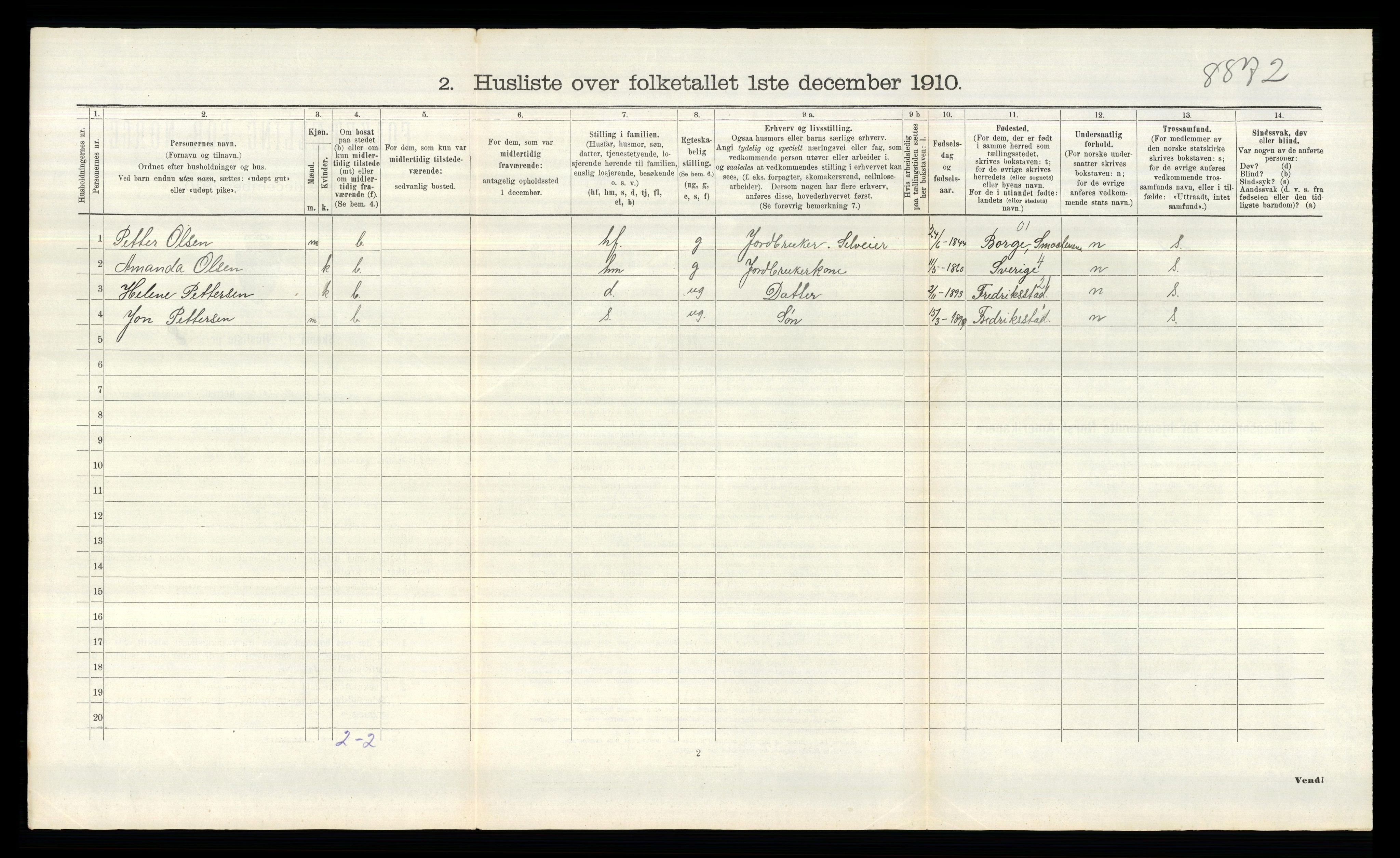 RA, 1910 census for Tune, 1910, p. 2787