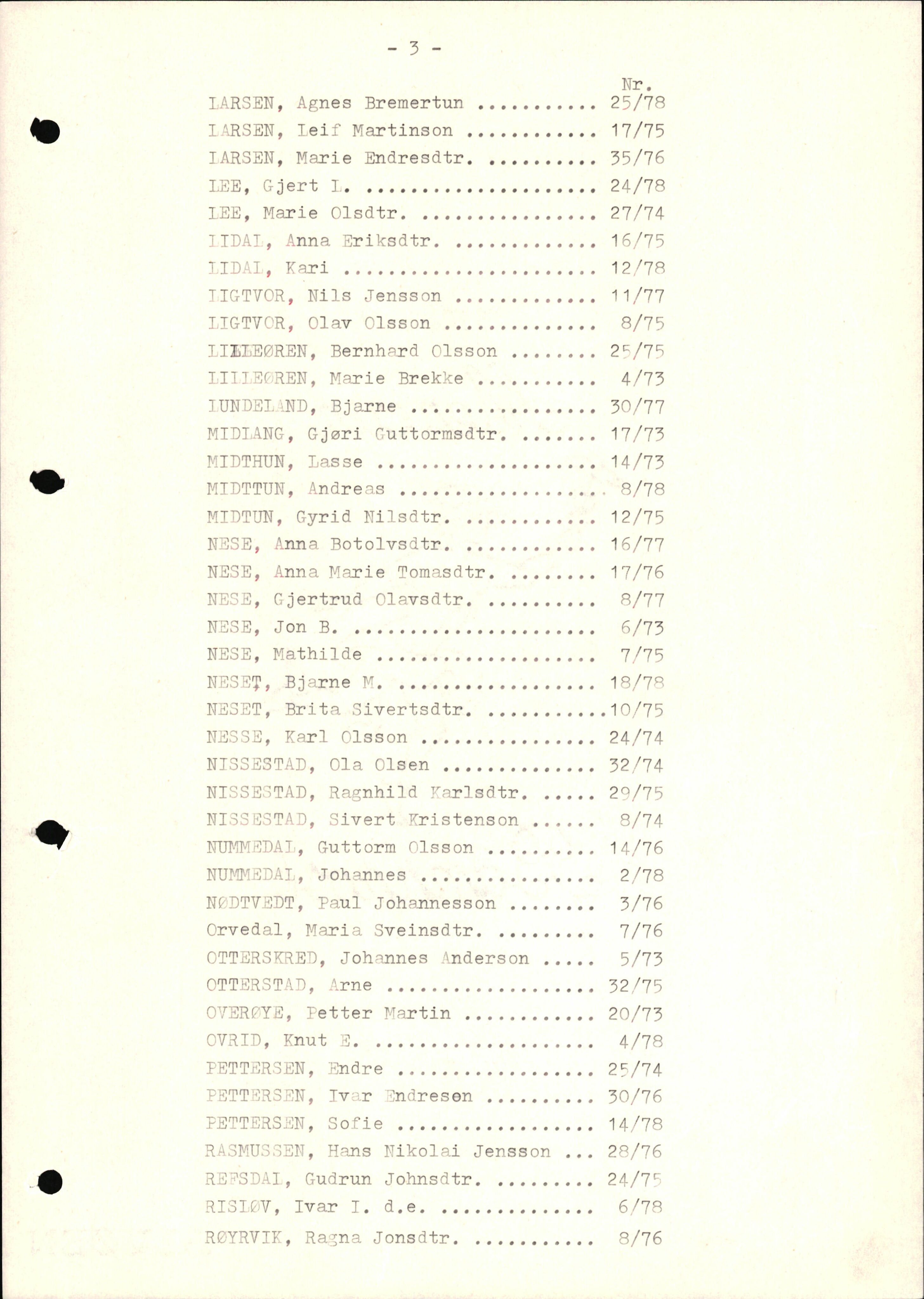 Lensmannen i Vik, AV/SAB-A-30301/0006/L0021: Dødsfallprotokoll, 1973-1986, p. 3