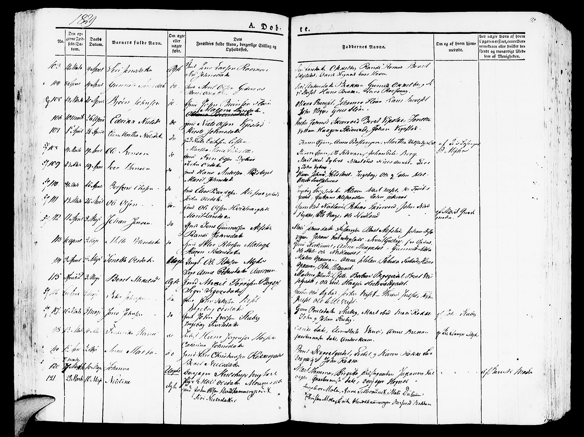 Ministerialprotokoller, klokkerbøker og fødselsregistre - Nord-Trøndelag, AV/SAT-A-1458/709/L0070: Parish register (official) no. 709A10, 1820-1832, p. 110