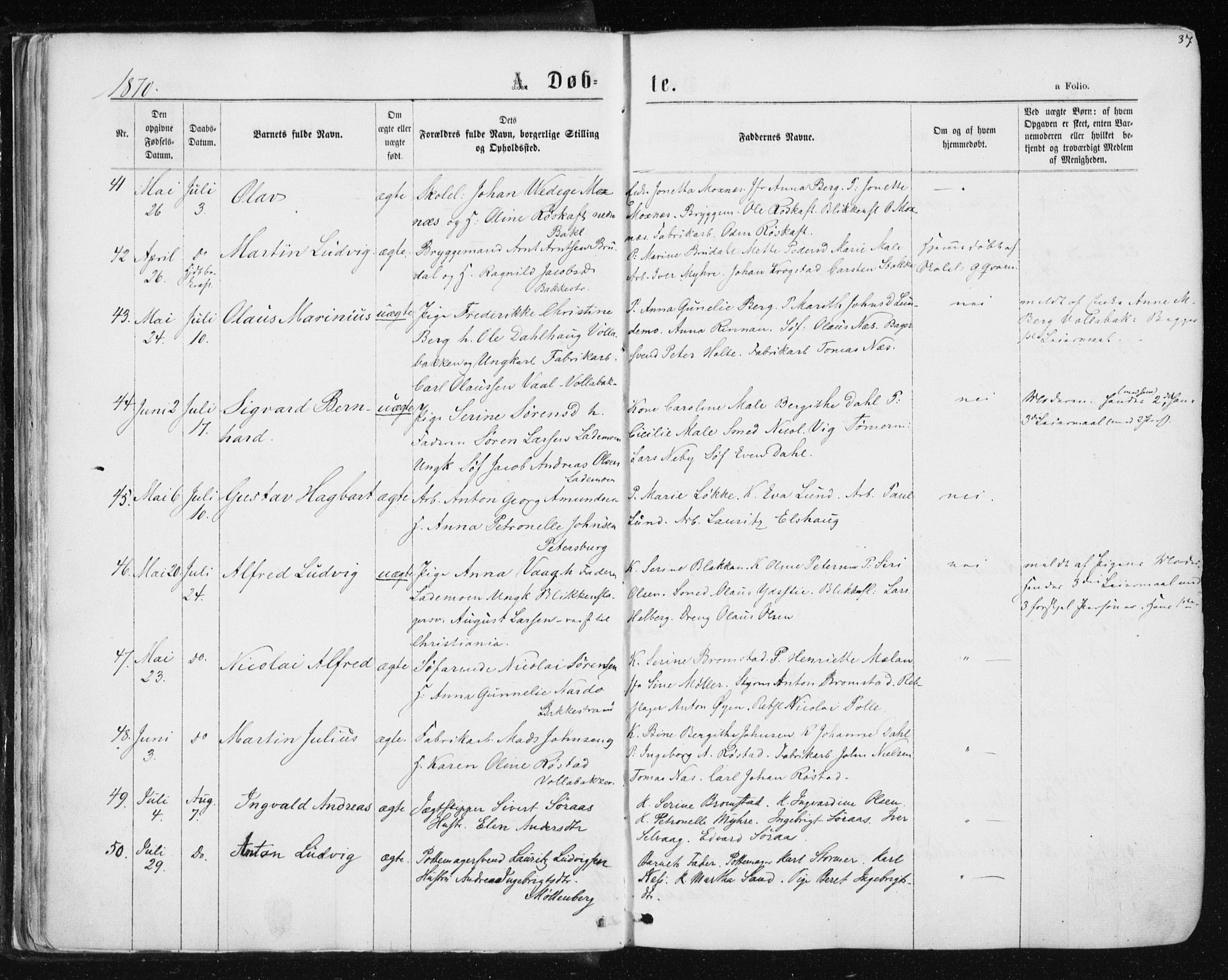 Ministerialprotokoller, klokkerbøker og fødselsregistre - Sør-Trøndelag, AV/SAT-A-1456/604/L0186: Parish register (official) no. 604A07, 1866-1877, p. 37