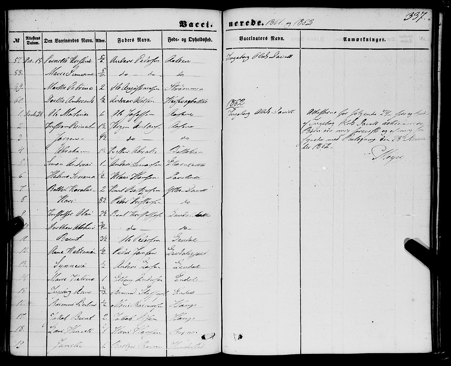 Davik sokneprestembete, AV/SAB-A-79701/H/Haa/Haaa/L0005: Parish register (official) no. A 5, 1850-1866, p. 337