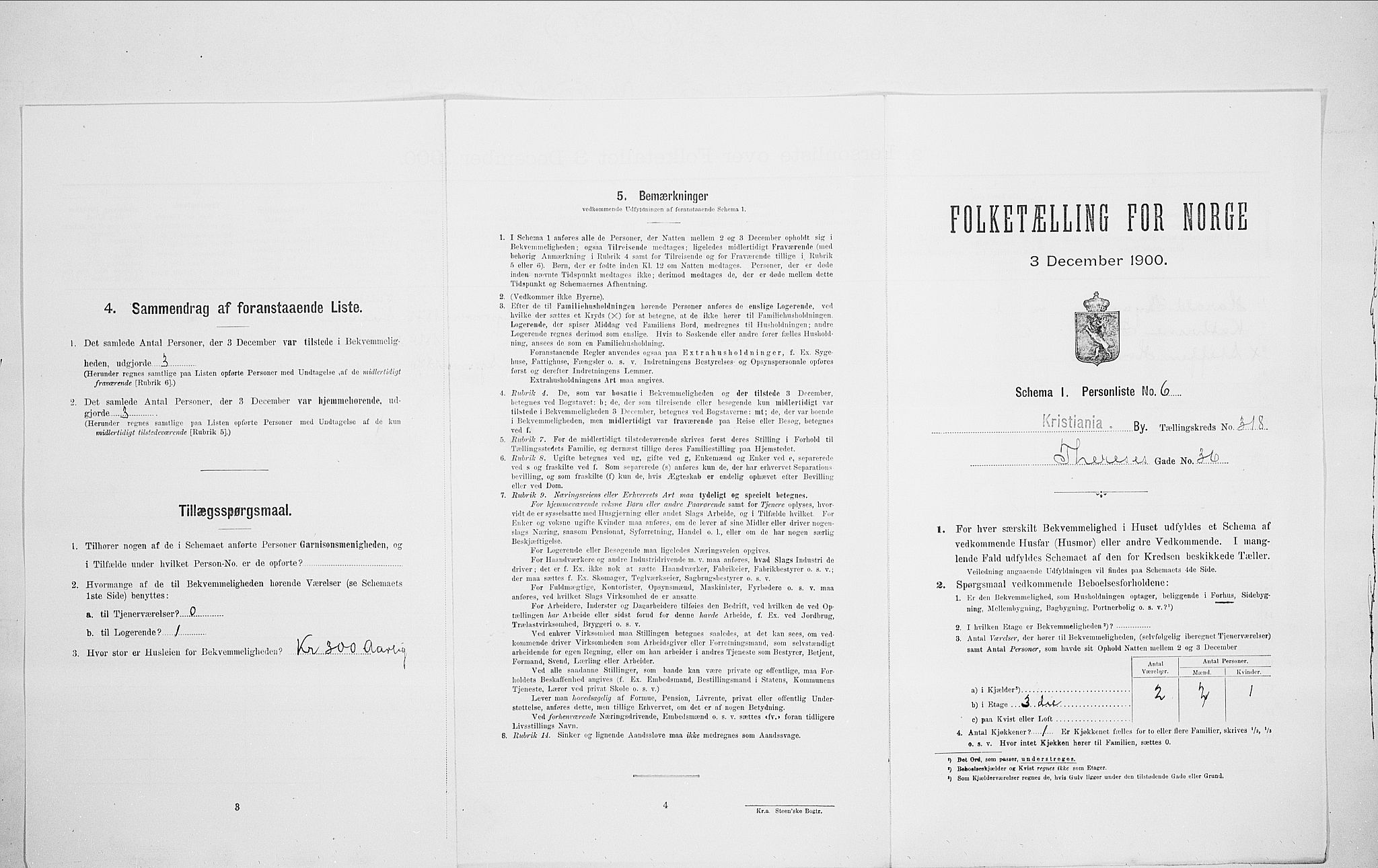 SAO, 1900 census for Kristiania, 1900, p. 97191