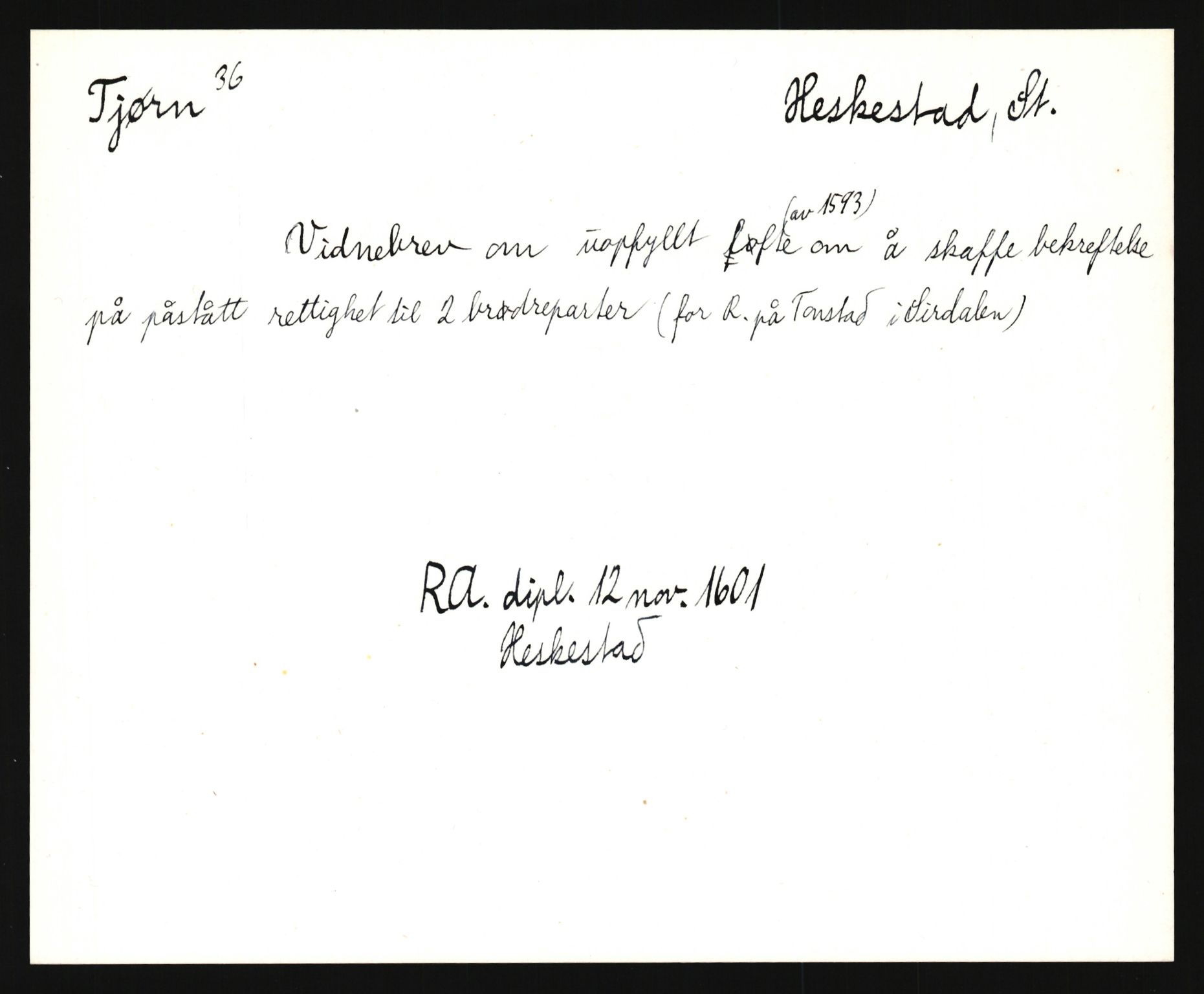 Riksarkivets diplomsamling, AV/RA-EA-5965/F35/F35e/L0027: Registreringssedler Rogaland, 1400-1700, p. 63