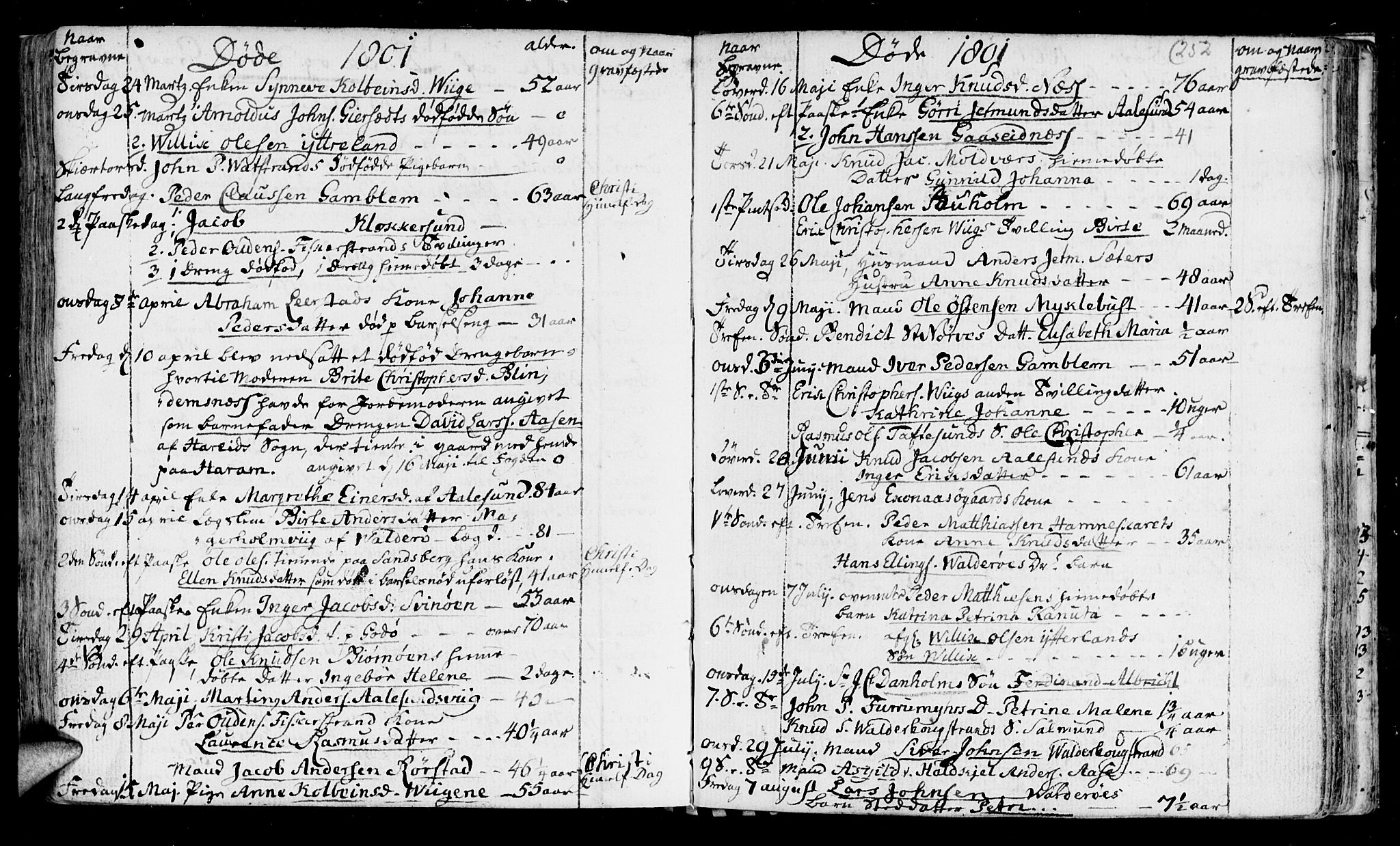 Ministerialprotokoller, klokkerbøker og fødselsregistre - Møre og Romsdal, AV/SAT-A-1454/528/L0394: Parish register (official) no. 528A05, 1801-1826, p. 252