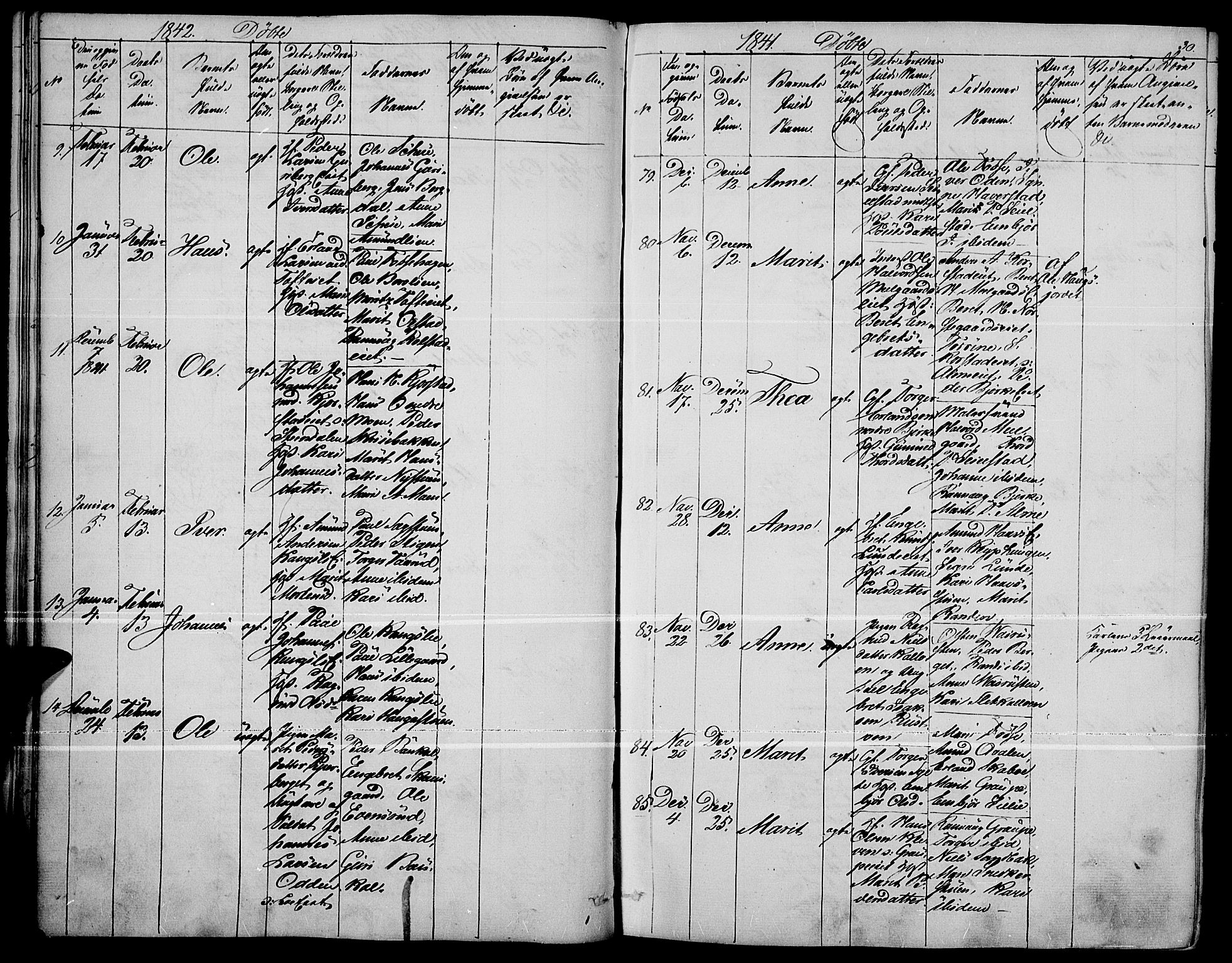 Fron prestekontor, AV/SAH-PREST-078/H/Ha/Haa/L0004: Parish register (official) no. 4, 1839-1848, p. 30