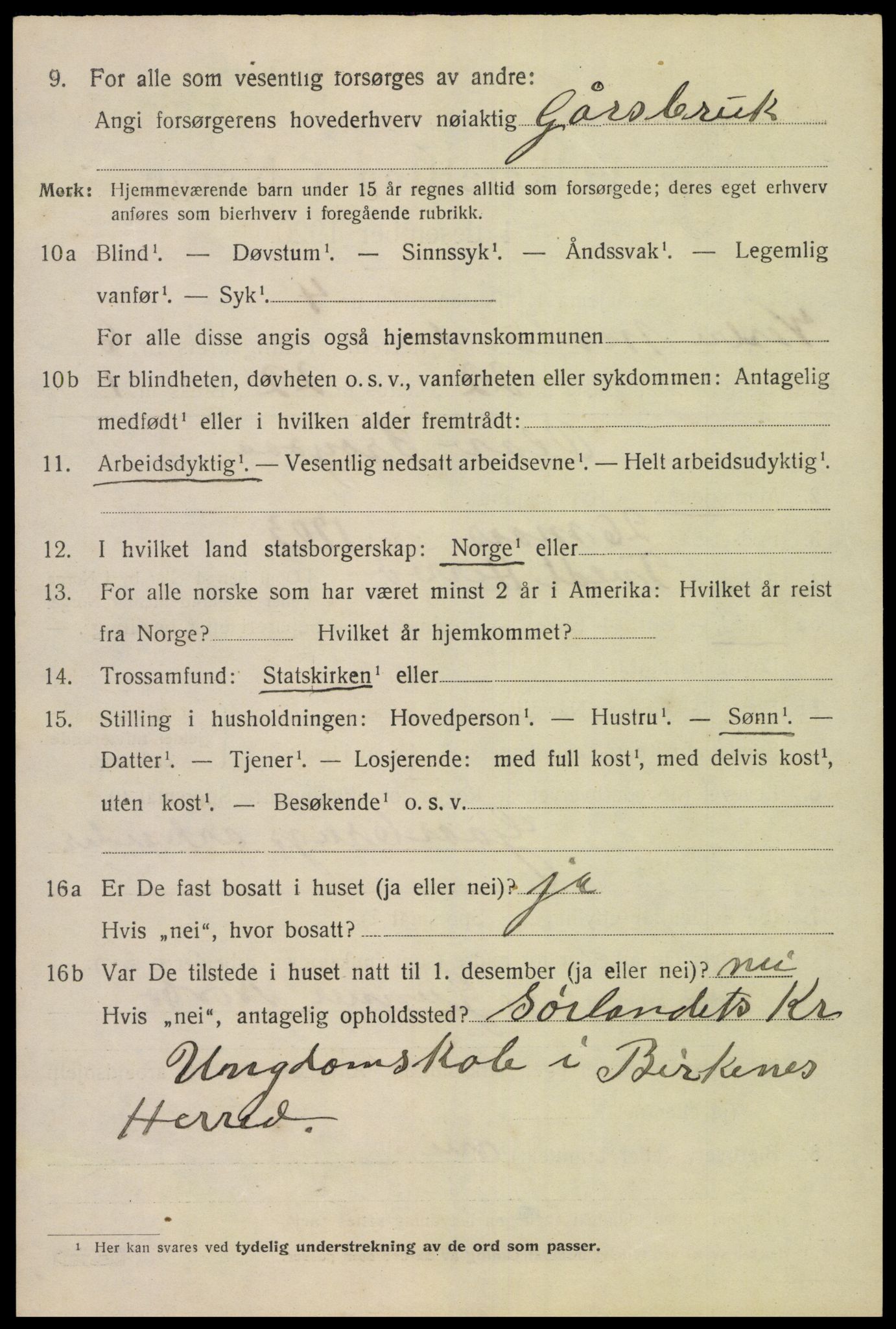 SAK, 1920 census for Vestre Moland, 1920, p. 4764