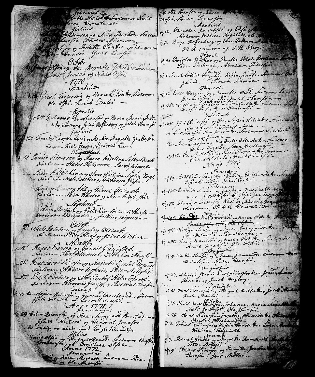 Skien kirkebøker, SAKO/A-302/G/Ga/L0001: Parish register (copy) no. 1, 1756-1791, p. 22