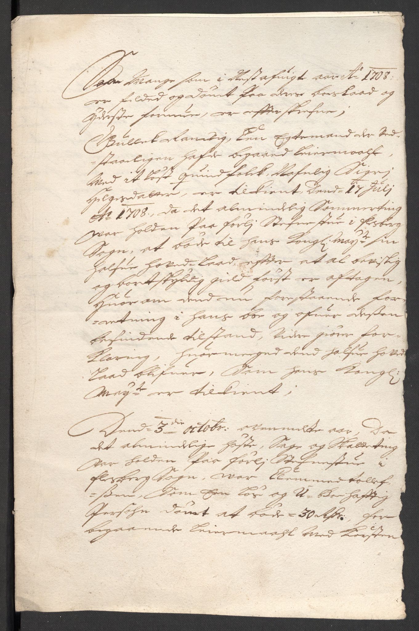 Rentekammeret inntil 1814, Reviderte regnskaper, Fogderegnskap, AV/RA-EA-4092/R24/L1584: Fogderegnskap Numedal og Sandsvær, 1707-1708, p. 205