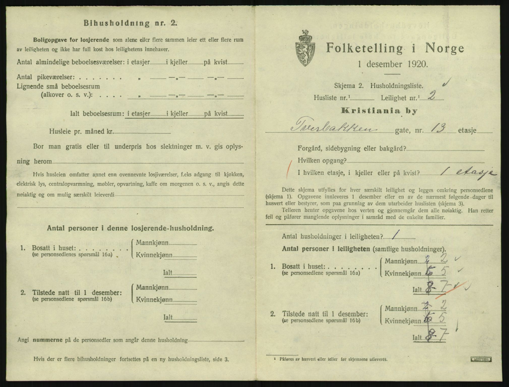 SAO, 1920 census for Kristiania, 1920, p. 119941