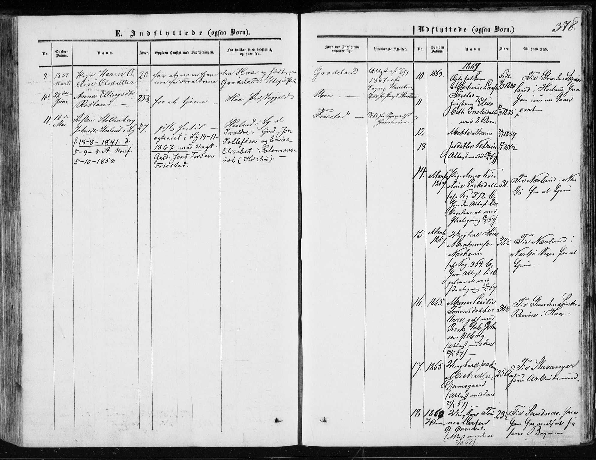 Klepp sokneprestkontor, AV/SAST-A-101803/001/3/30BA/L0005: Parish register (official) no. A 5, 1853-1870, p. 378