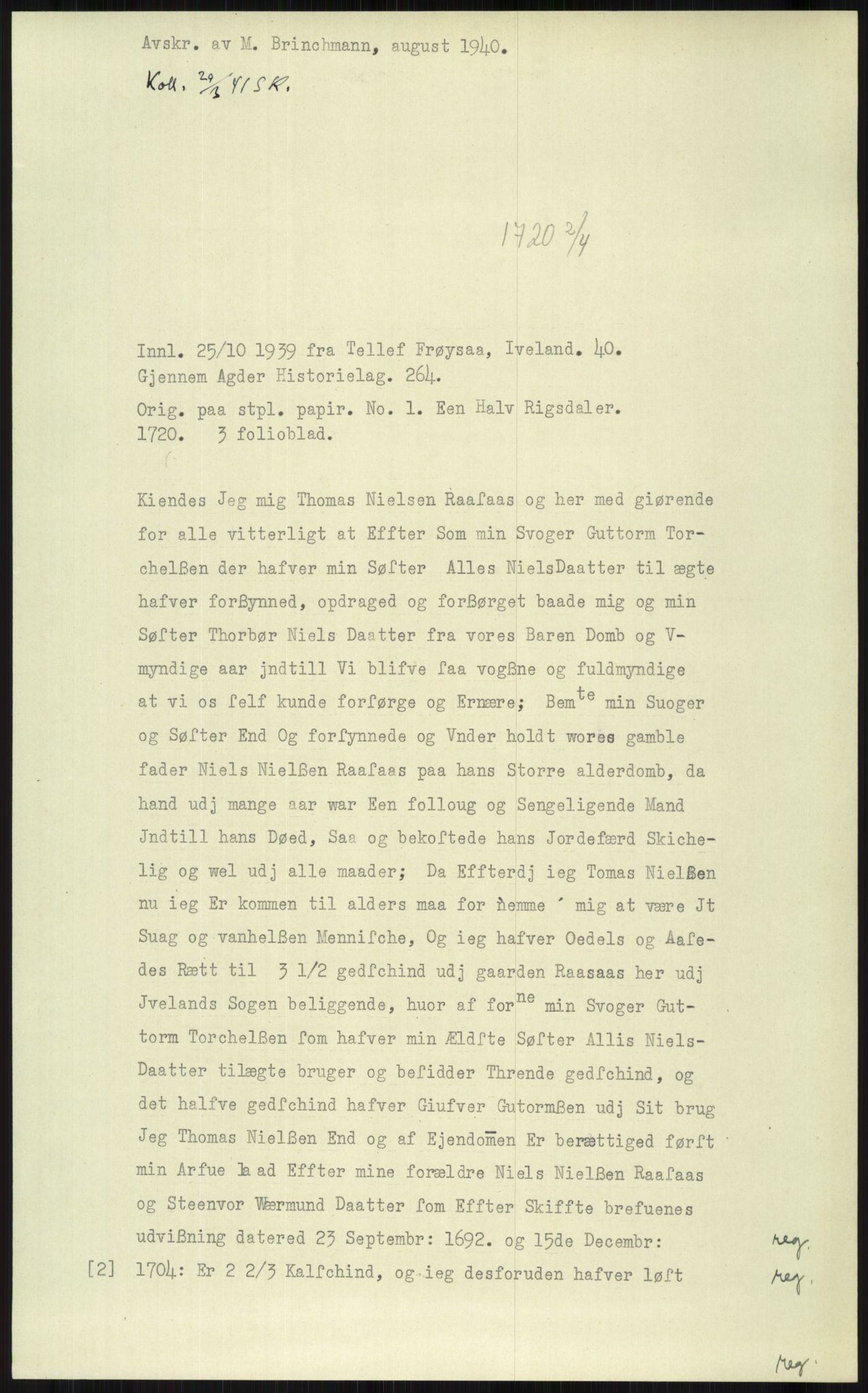 Samlinger til kildeutgivelse, Diplomavskriftsamlingen, AV/RA-EA-4053/H/Ha, p. 2340