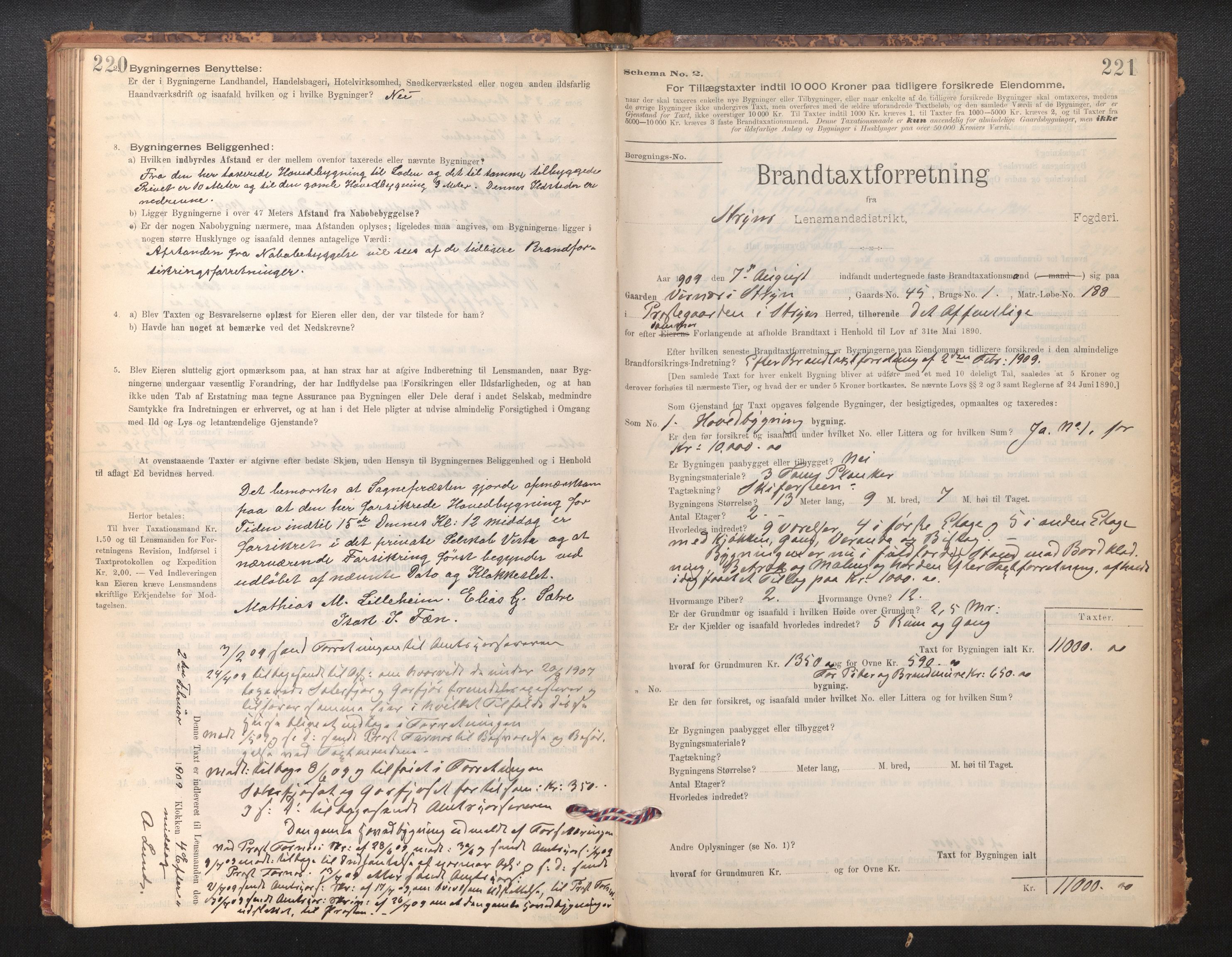 Lensmannen i Stryn og Innvik, SAB/A-30201/0012/L0002: Branntakstprotokoll, skjematakst, 1894-1942, p. 220-221