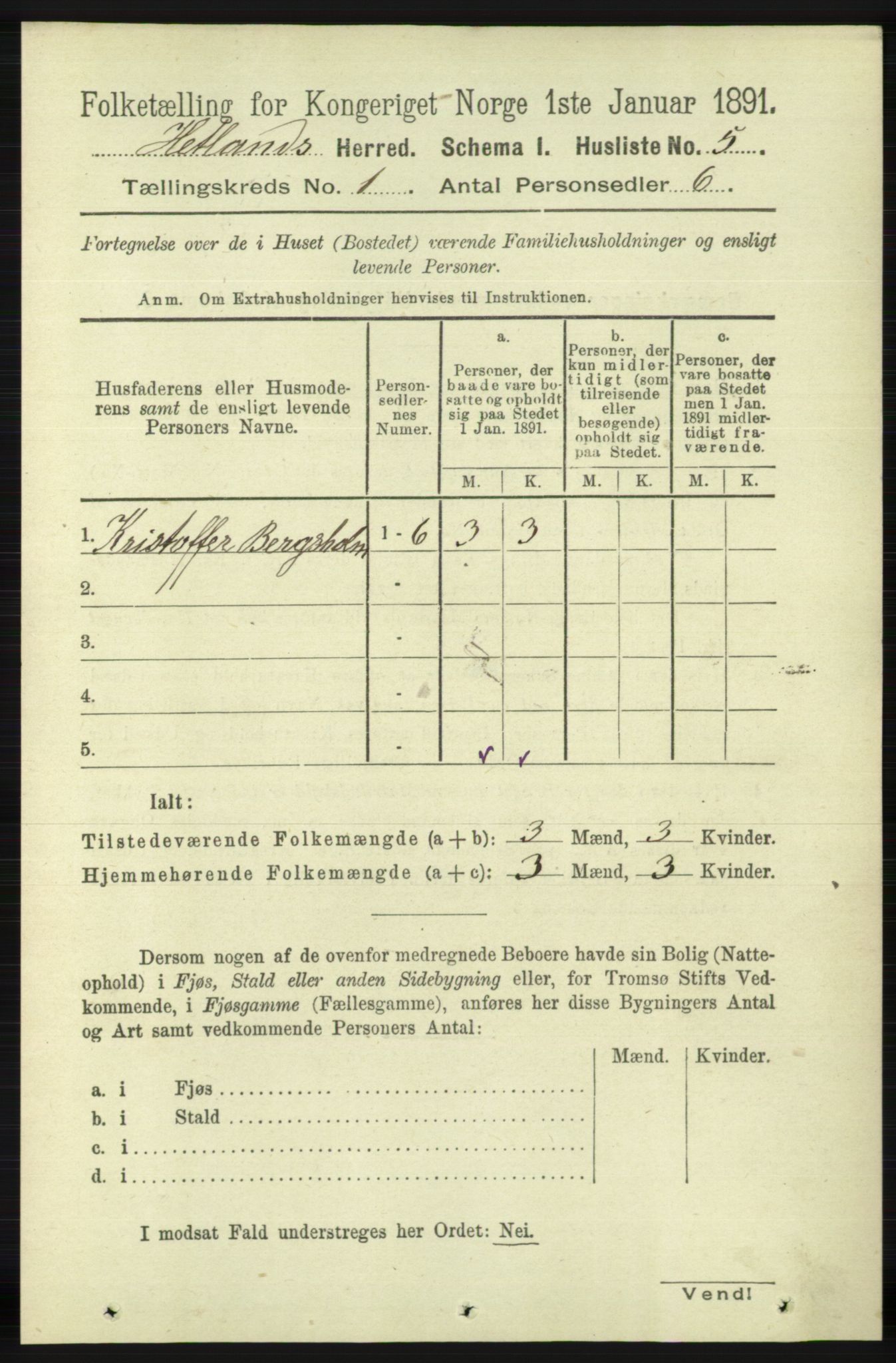 RA, 1891 census for 1126 Hetland, 1891, p. 32