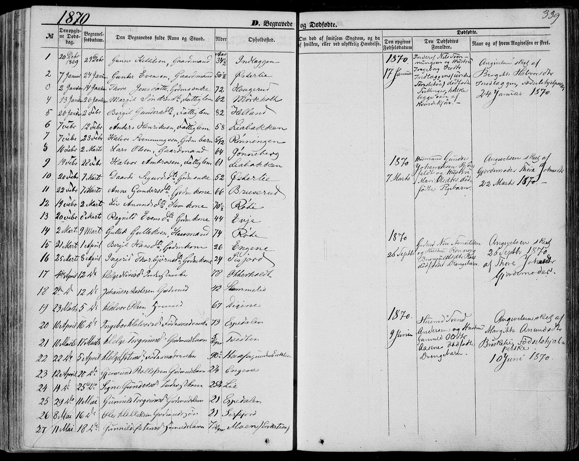 Bø kirkebøker, SAKO/A-257/F/Fa/L0009: Parish register (official) no. 9, 1862-1879, p. 339