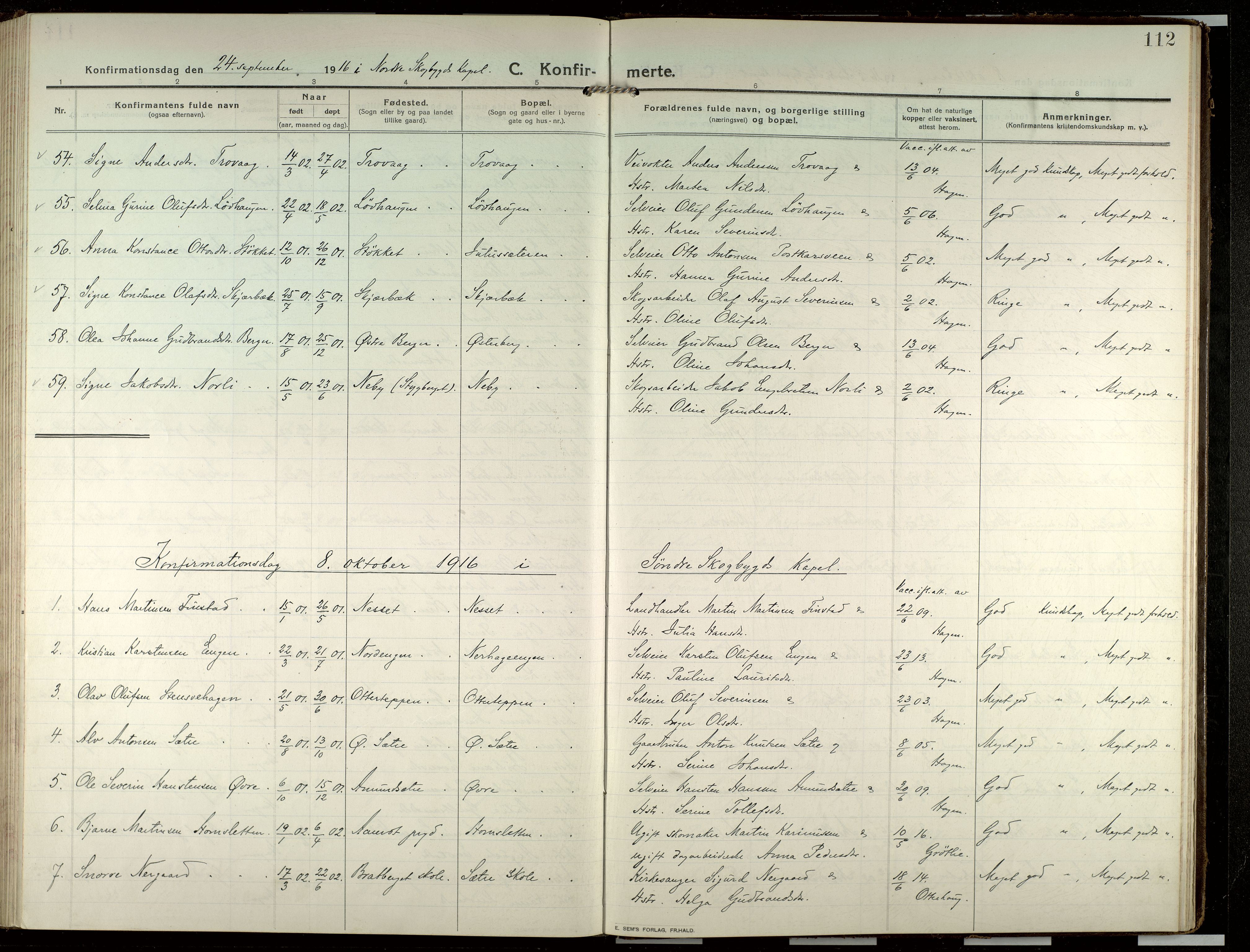 Elverum prestekontor, AV/SAH-PREST-044/H/Ha/Haa/L0022: Parish register (official) no. 22, 1913-1924, p. 112