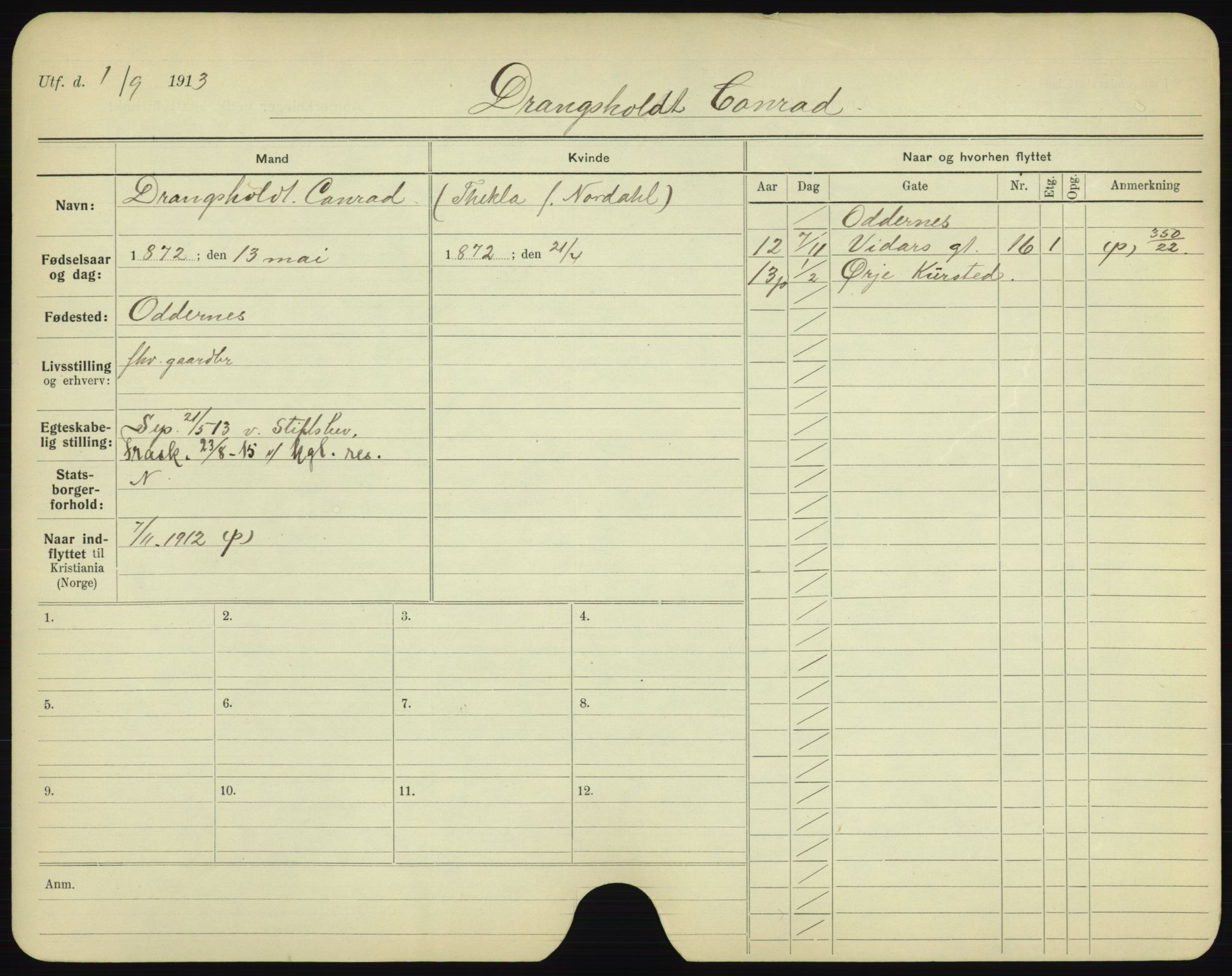 Oslo folkeregister, Registerkort, AV/SAO-A-11715/F/Fa/Fac/L0002: Menn, 1906-1914, p. 664a