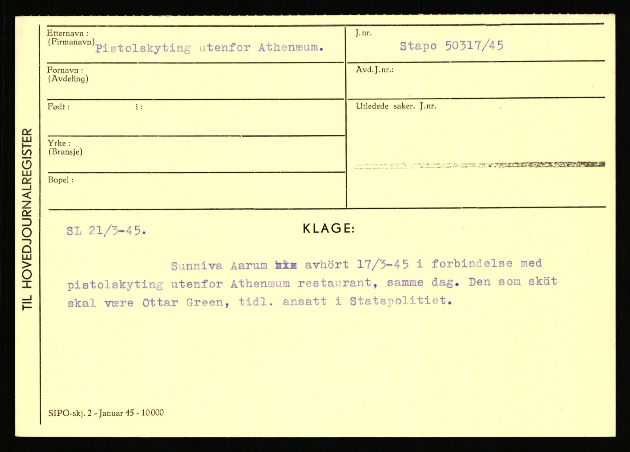 Statspolitiet - Hovedkontoret / Osloavdelingen, AV/RA-S-1329/C/Ca/L0012: Oanæs - Quistgaard	, 1943-1945, p. 4525