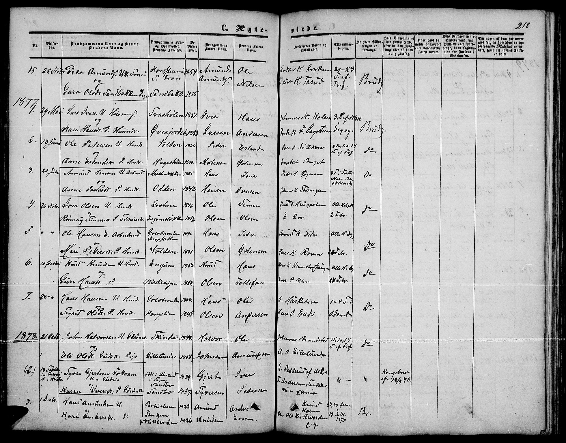 Nord-Fron prestekontor, AV/SAH-PREST-080/H/Ha/Hab/L0001: Parish register (copy) no. 1, 1851-1883, p. 218