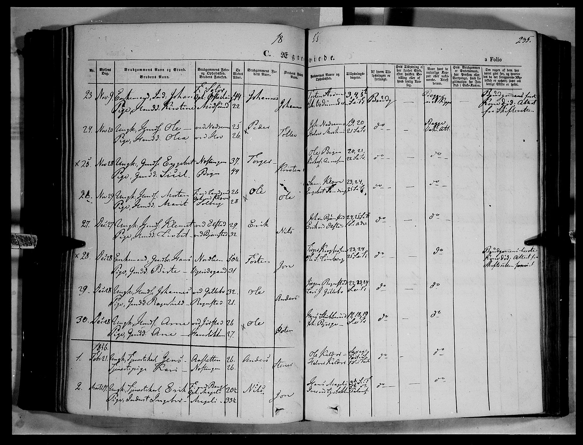 Øyer prestekontor, SAH/PREST-084/H/Ha/Haa/L0005: Parish register (official) no. 5, 1842-1857, p. 235