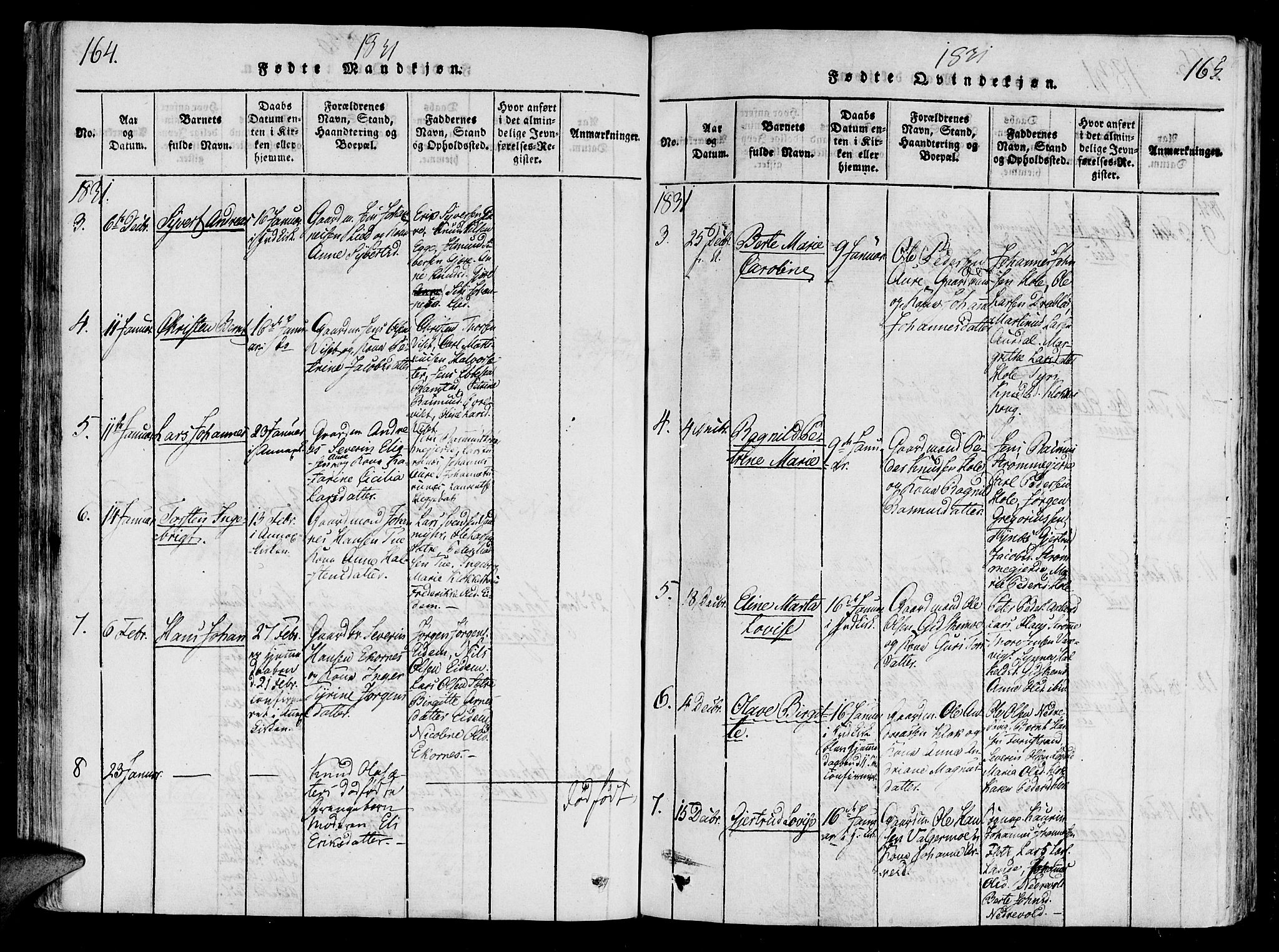 Ministerialprotokoller, klokkerbøker og fødselsregistre - Møre og Romsdal, AV/SAT-A-1454/522/L0310: Parish register (official) no. 522A05, 1816-1832, p. 164-165