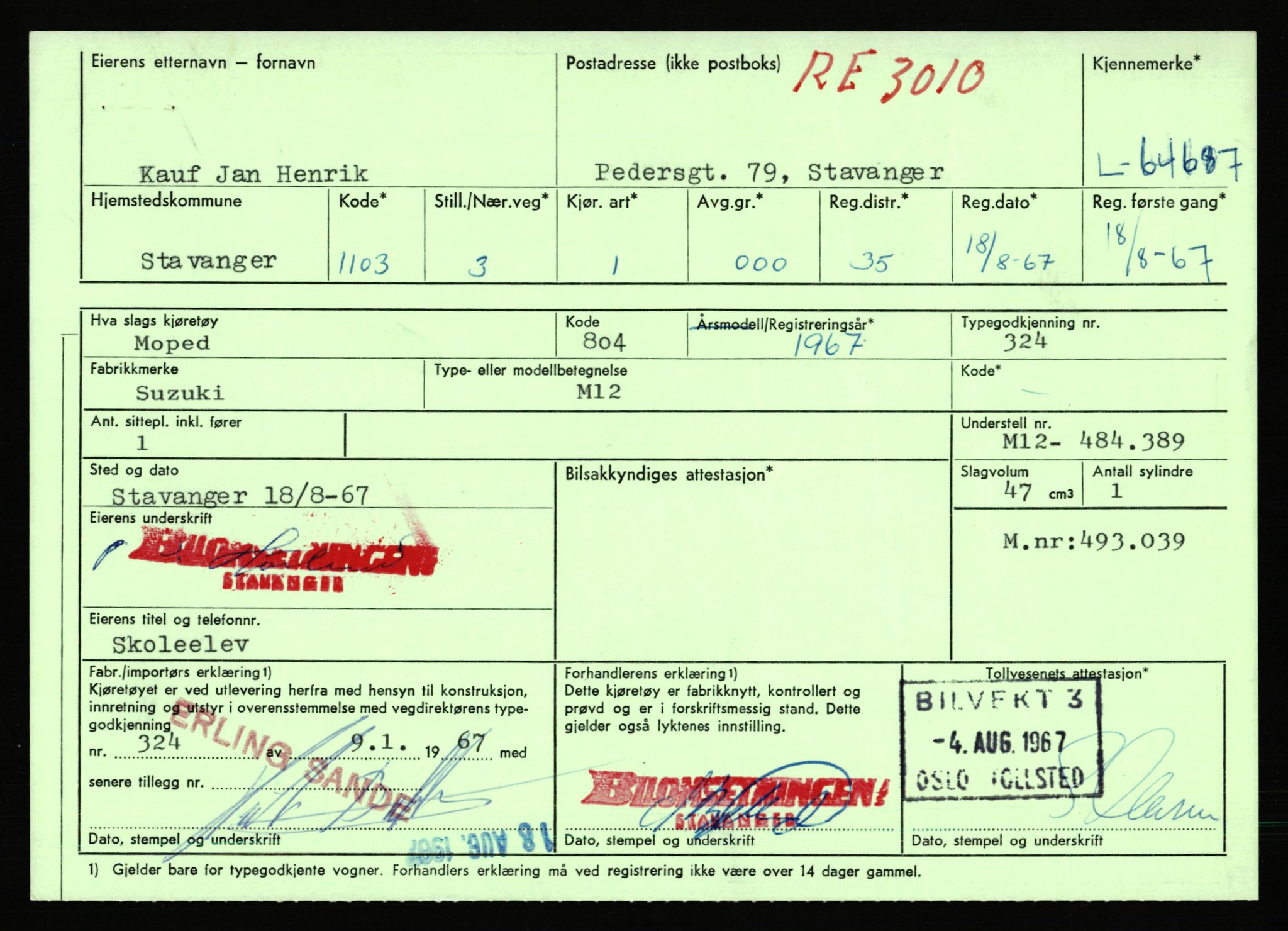 Stavanger trafikkstasjon, AV/SAST-A-101942/0/F/L0064: L-63800 - L-65399, 1930-1971, p. 1670