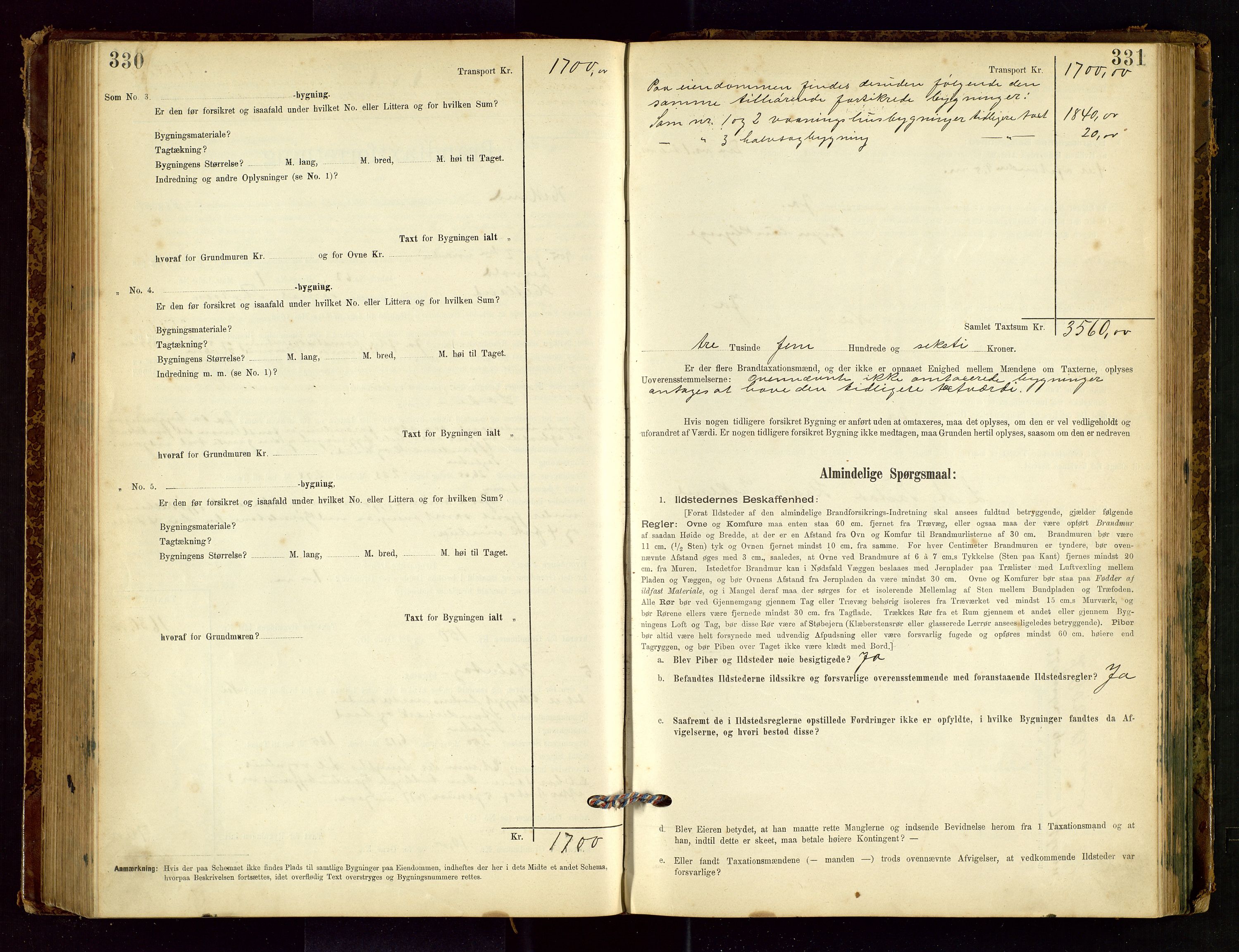 Hetland lensmannskontor, SAST/A-100101/Gob/L0001: "Brandtaxationsprotokol", 1895-1918, p. 330-331