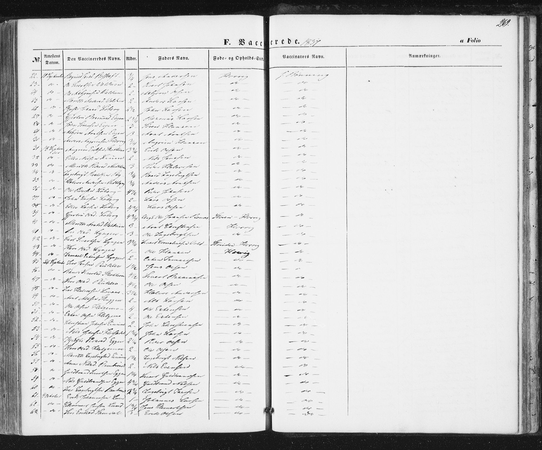 Ministerialprotokoller, klokkerbøker og fødselsregistre - Sør-Trøndelag, SAT/A-1456/692/L1103: Parish register (official) no. 692A03, 1849-1870, p. 269