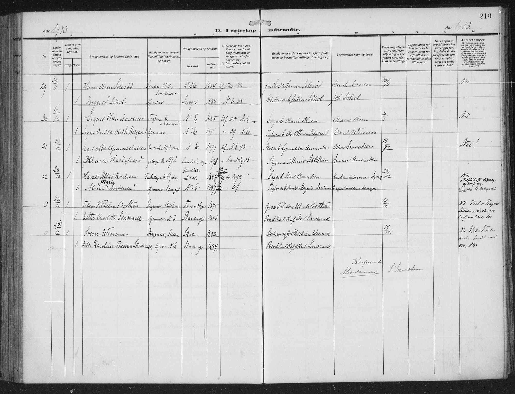 Nedre Eiker kirkebøker, SAKO/A-612/F/Fa/L0007: Parish register (official) no. 7, 1912-1918, p. 210