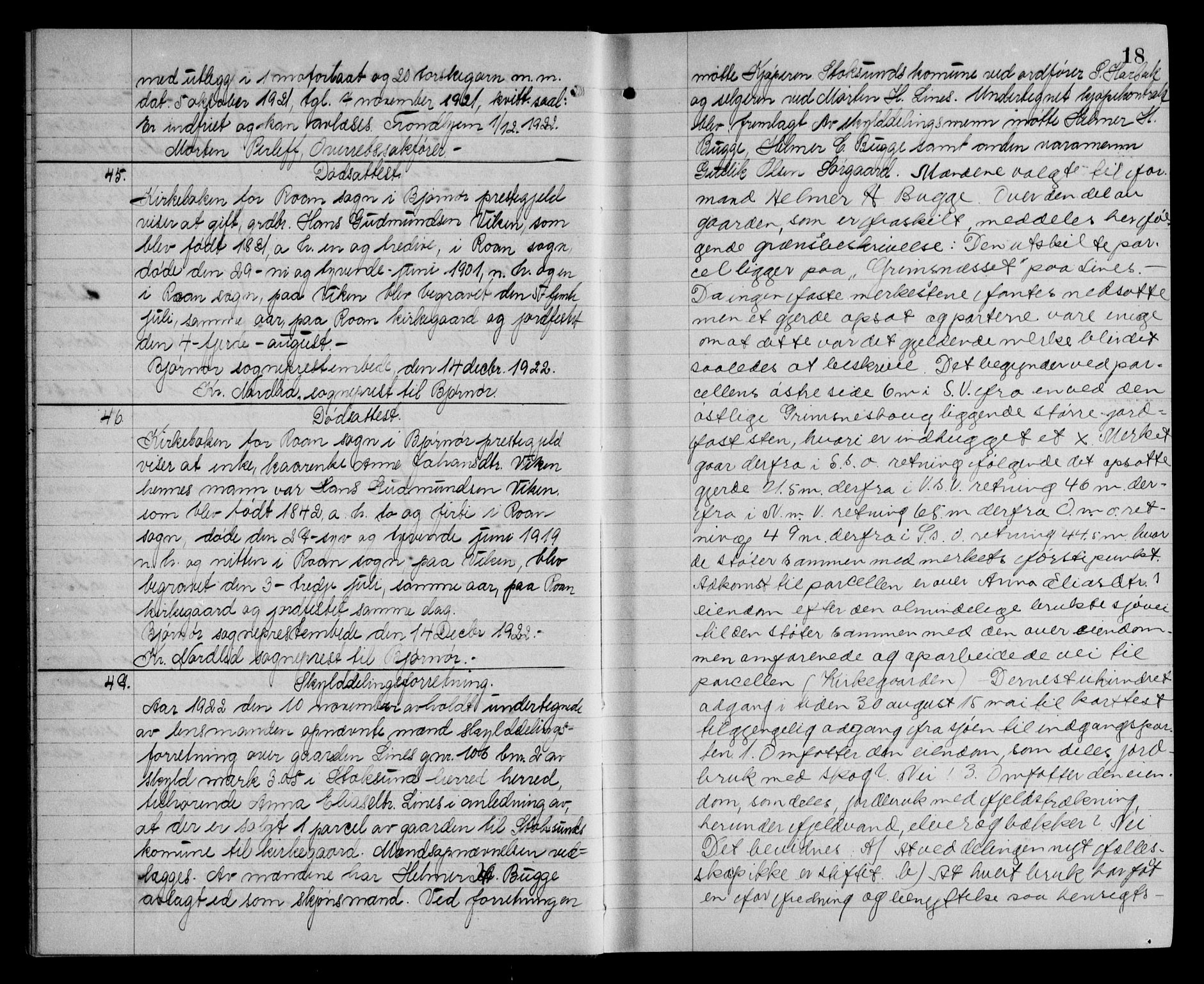 Fosen sorenskriveri, AV/SAT-A-1107/1/2/2C/L0059: Mortgage book no. 50, 1923-1923, p. 18