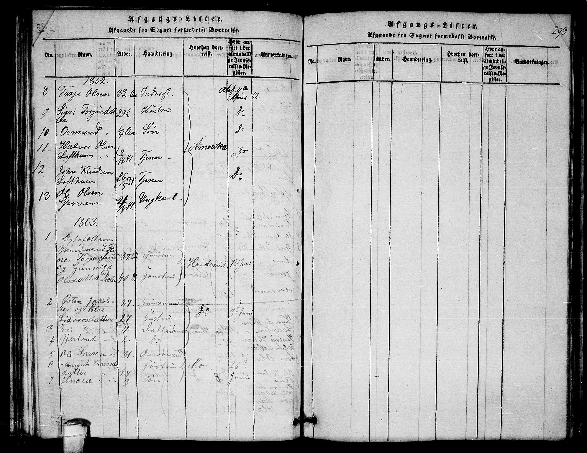 Lårdal kirkebøker, SAKO/A-284/G/Gb/L0001: Parish register (copy) no. II 1, 1815-1865, p. 293