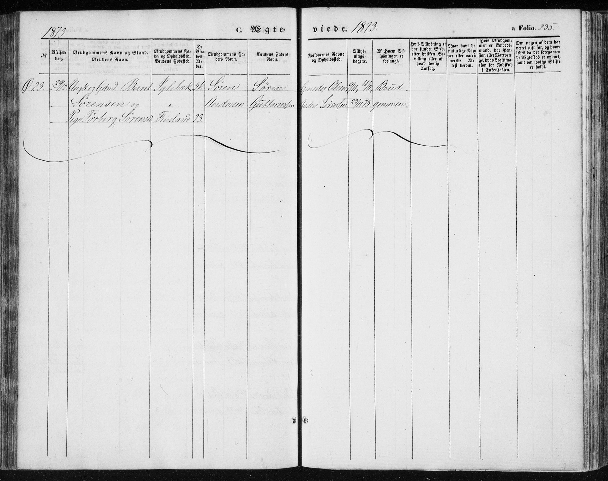 Vennesla sokneprestkontor, AV/SAK-1111-0045/Fa/Fac/L0007: Parish register (official) no. A 7, 1855-1873, p. 235