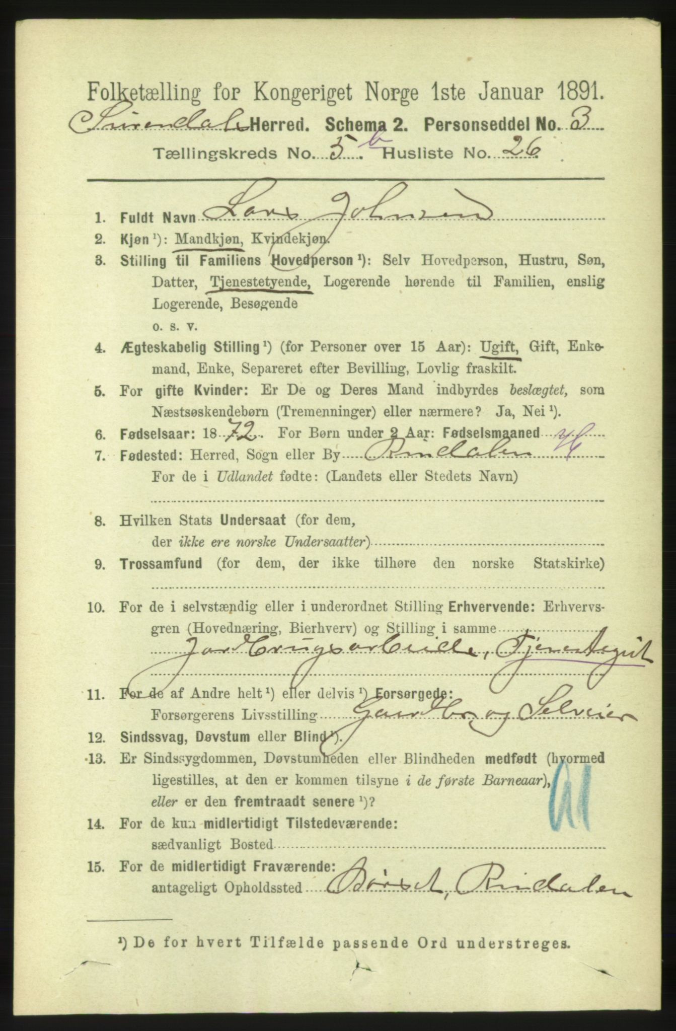 RA, 1891 census for 1566 Surnadal, 1891, p. 1642