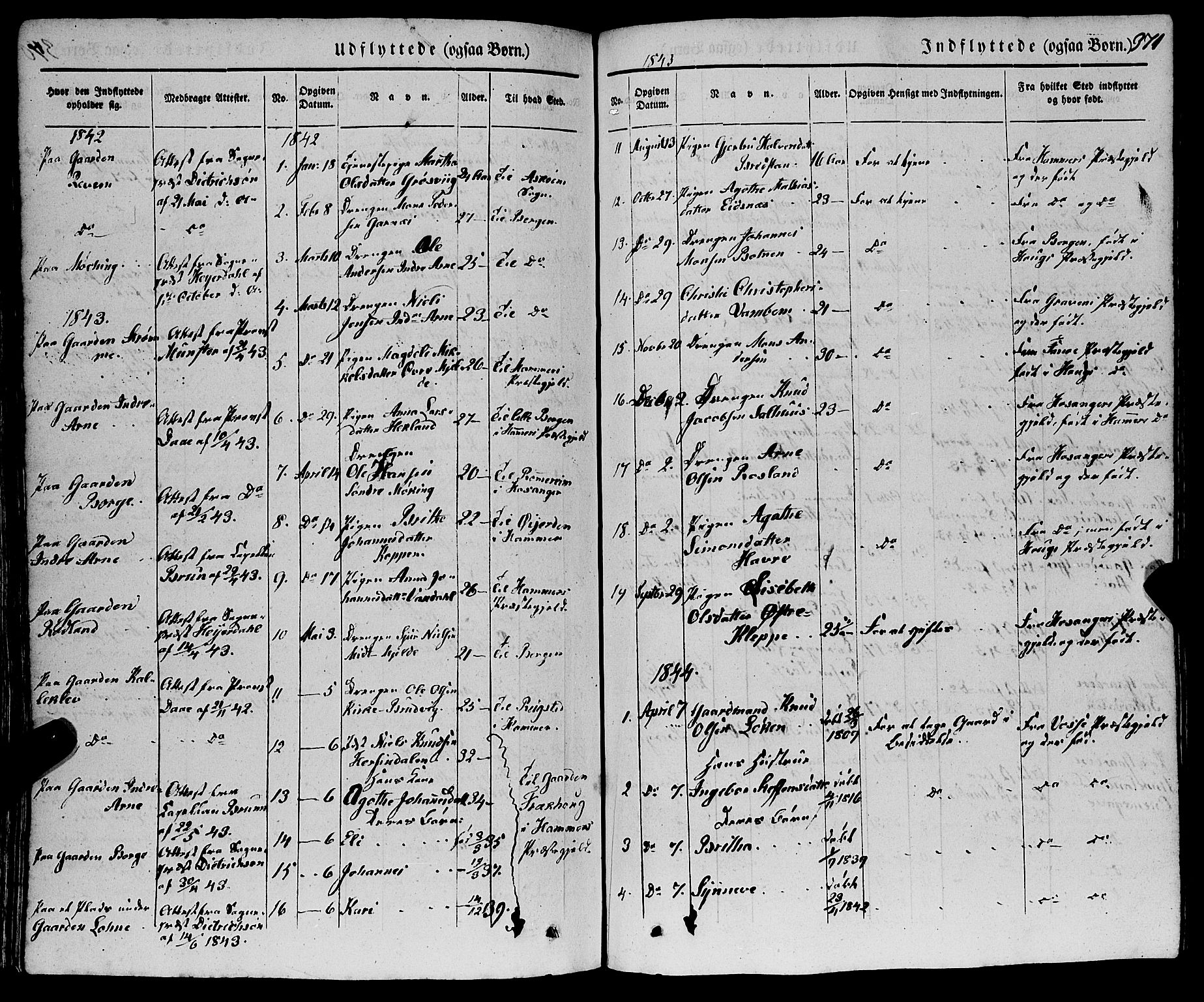 Haus sokneprestembete, SAB/A-75601/H/Haa: Parish register (official) no. A 15, 1838-1847, p. 371