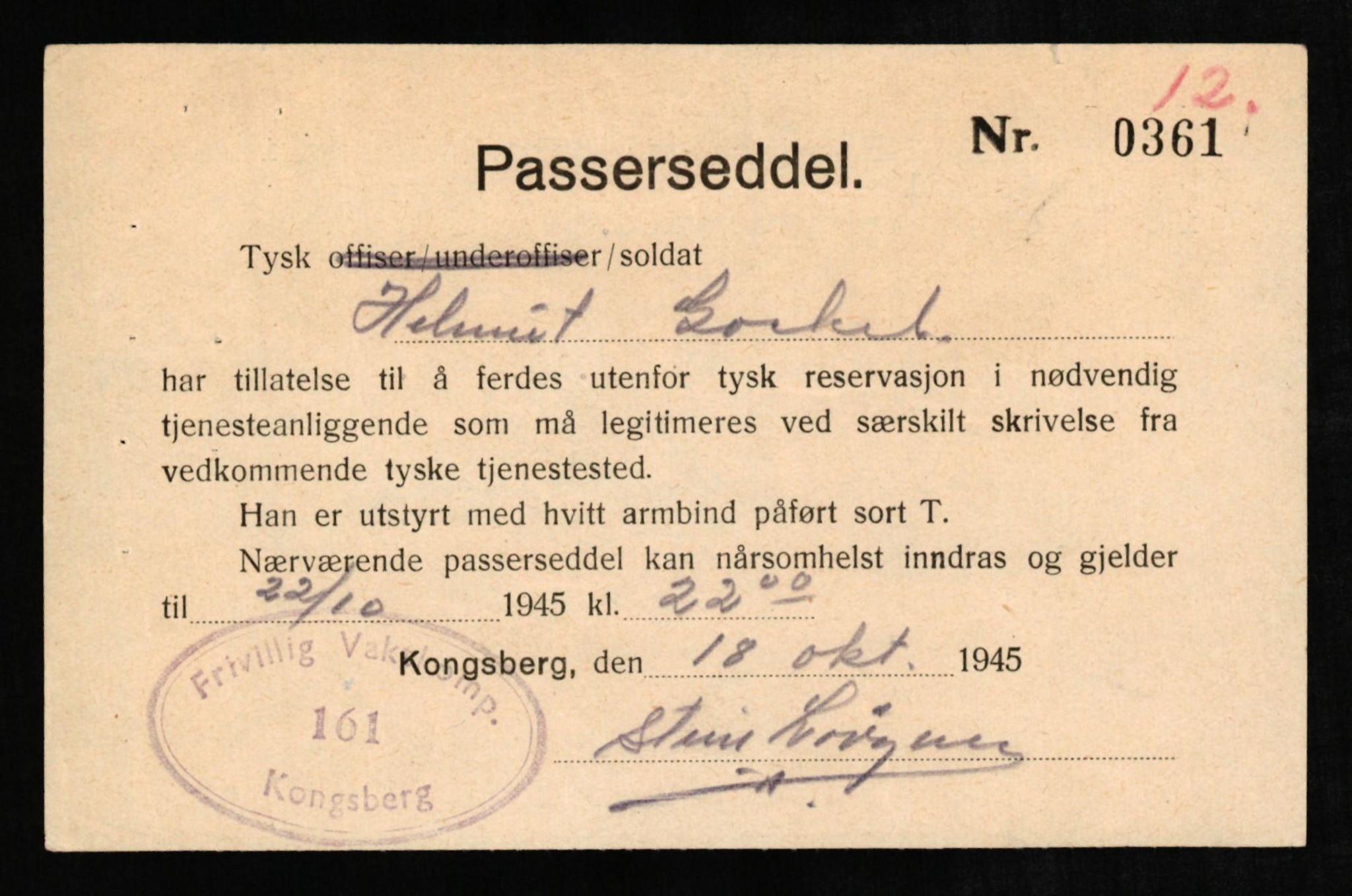 Forsvaret, Forsvarets overkommando II, AV/RA-RAFA-3915/D/Db/L0010: CI Questionaires. Tyske okkupasjonsstyrker i Norge. Tyskere., 1945-1946, p. 30