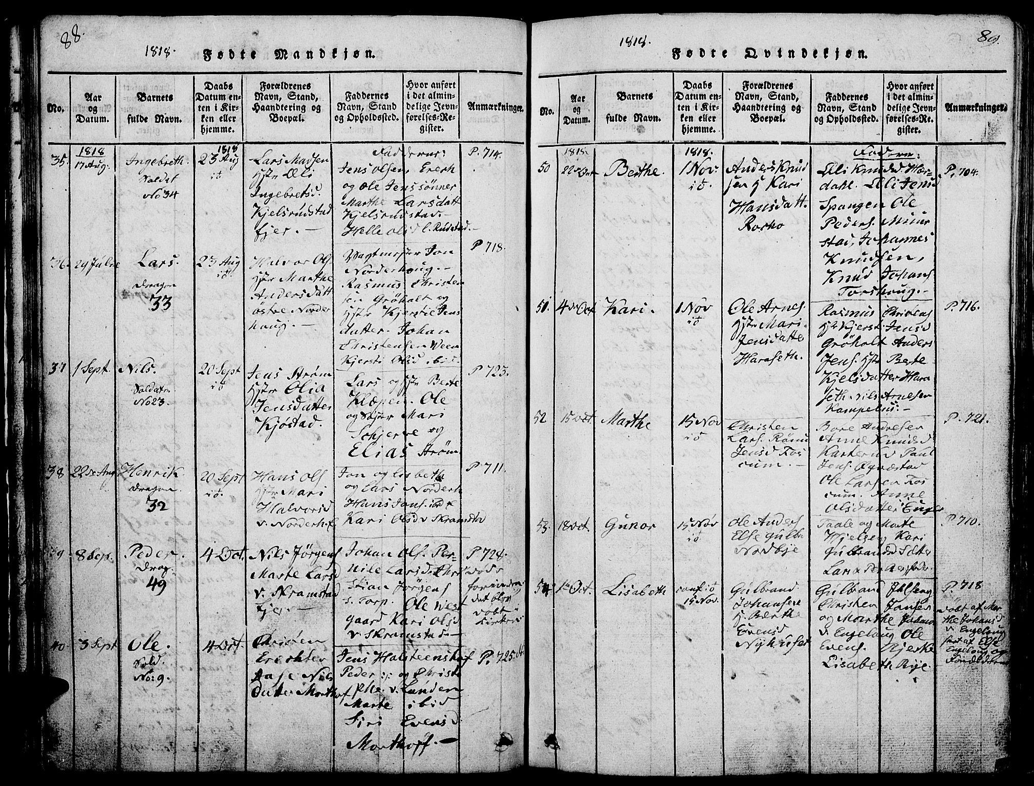 Løten prestekontor, AV/SAH-PREST-022/L/La/L0001: Parish register (copy) no. 1, 1812-1832, p. 88-89