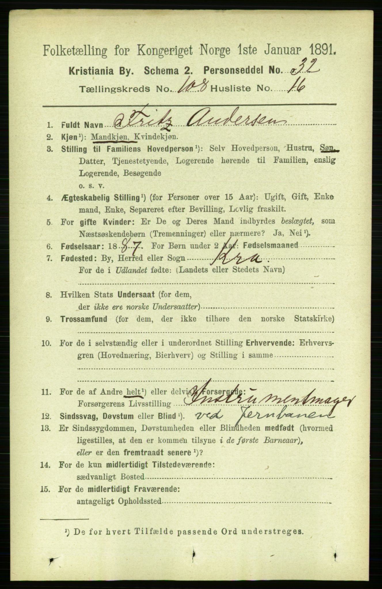 RA, 1891 census for 0301 Kristiania, 1891, p. 56001