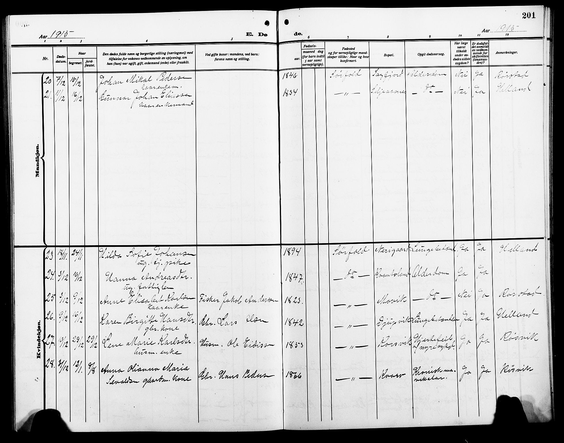 Ministerialprotokoller, klokkerbøker og fødselsregistre - Nordland, AV/SAT-A-1459/854/L0787: Parish register (copy) no. 854C03, 1913-1926, p. 201