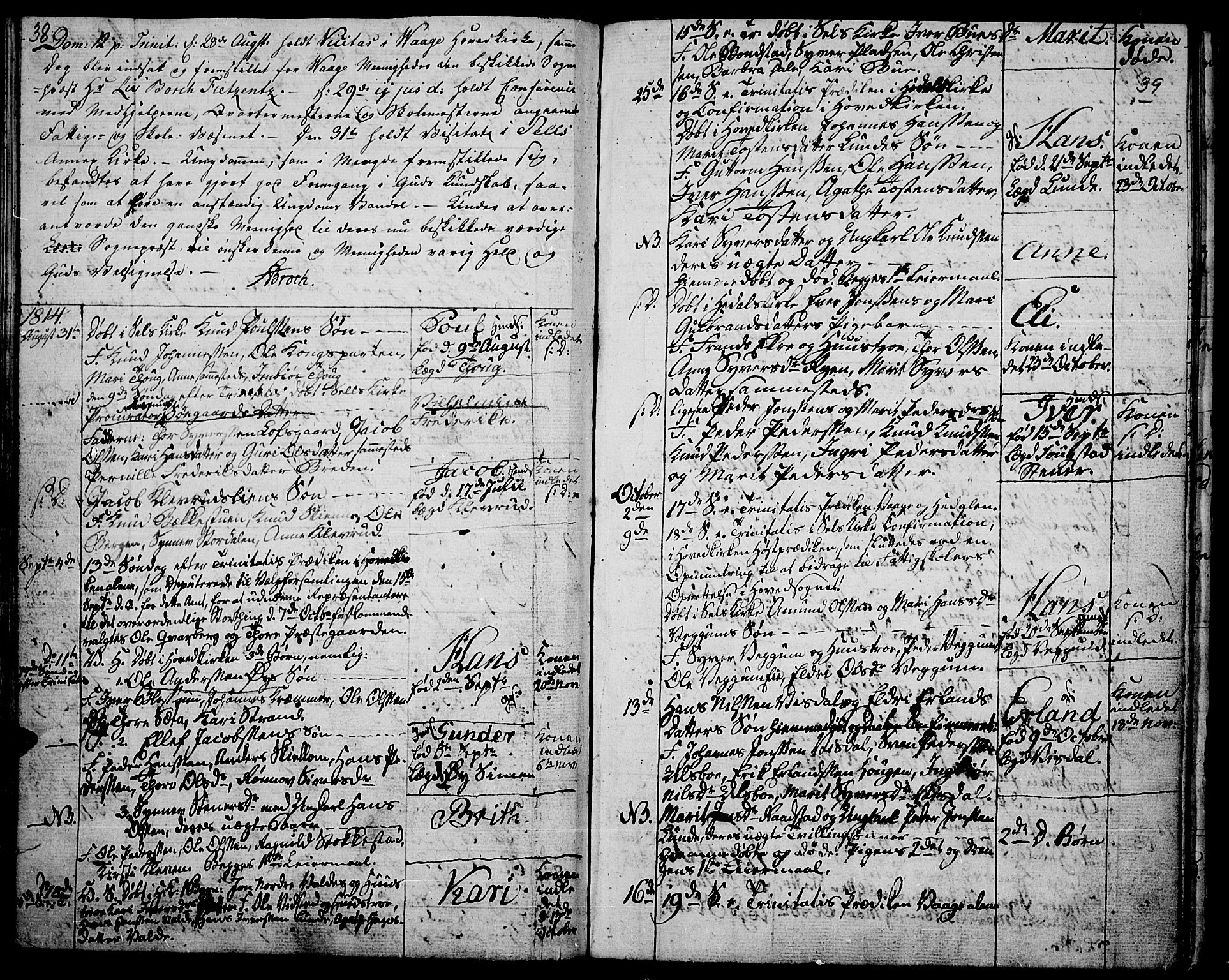 Vågå prestekontor, AV/SAH-PREST-076/H/Ha/Haa/L0002: Parish register (official) no. 2, 1810-1815, p. 38-39