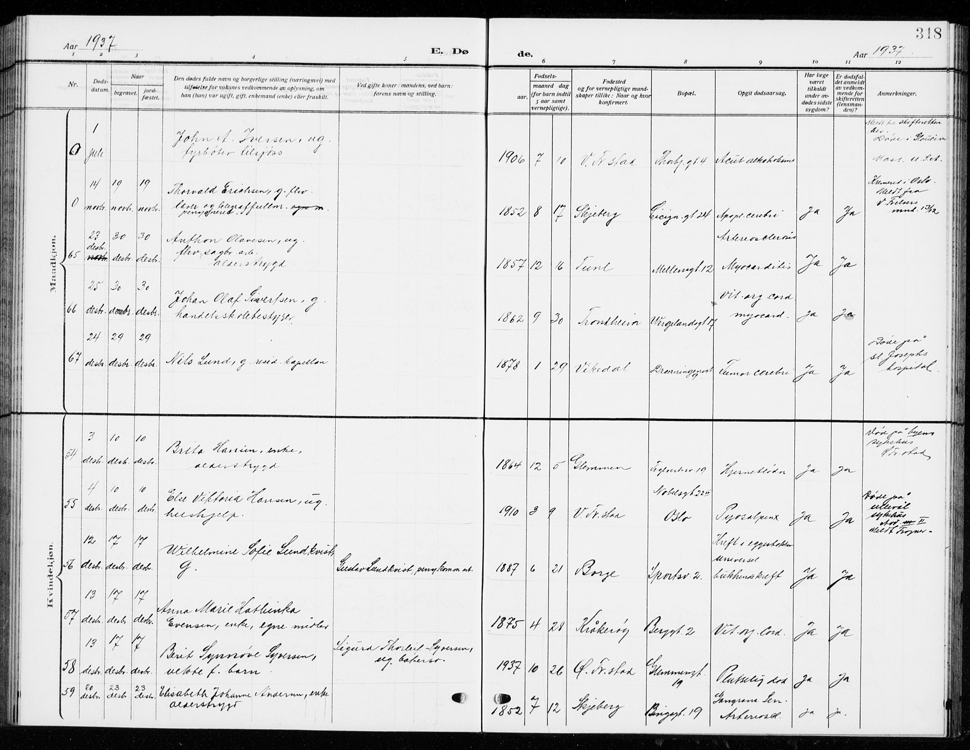 Fredrikstad domkirkes prestekontor Kirkebøker, SAO/A-10906/G/Ga/L0004: Parish register (copy) no. 4, 1910-1944, p. 318