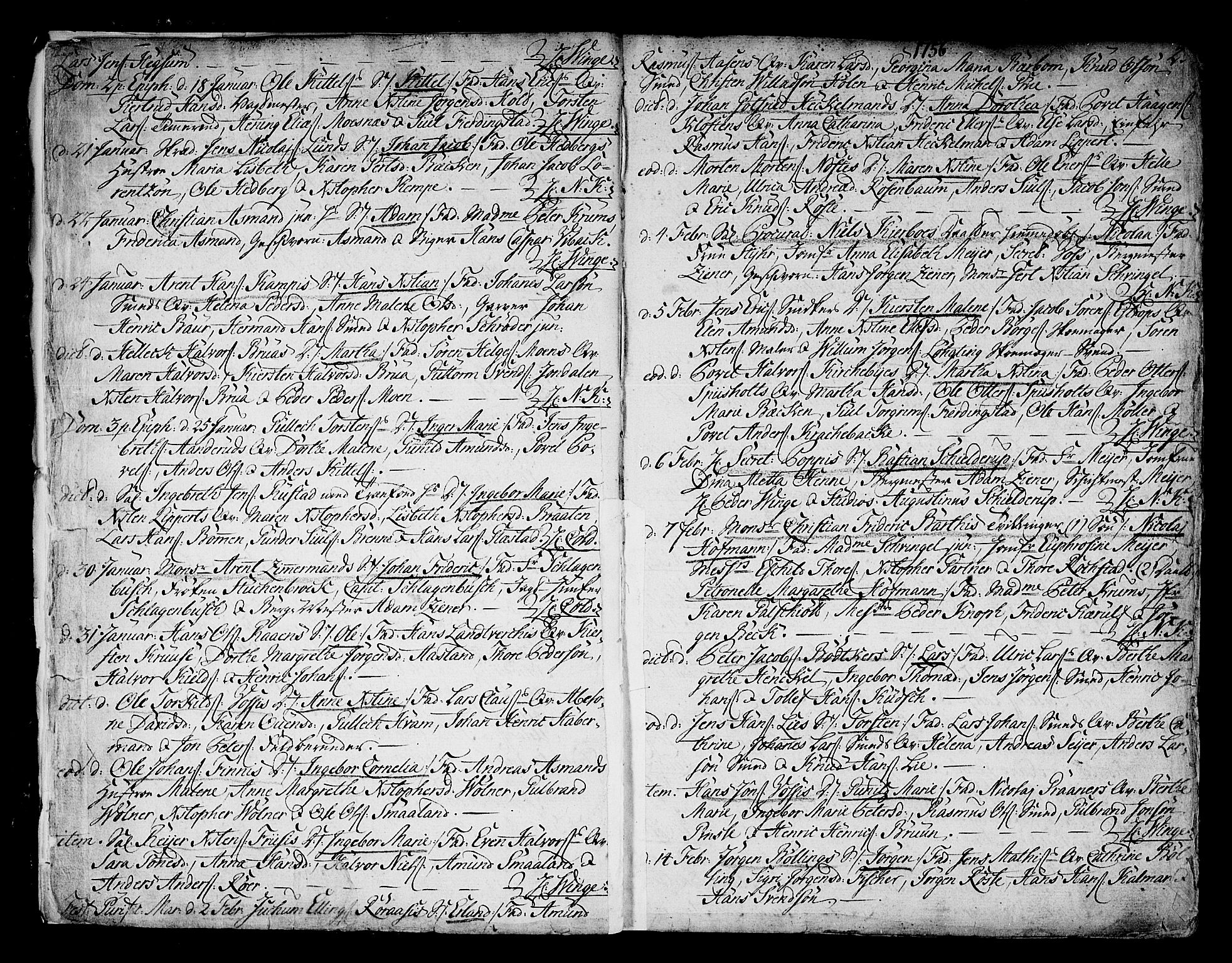 Kongsberg kirkebøker, SAKO/A-22/F/Fa/L0004: Parish register (official) no. I 4, 1756-1768, p. 2