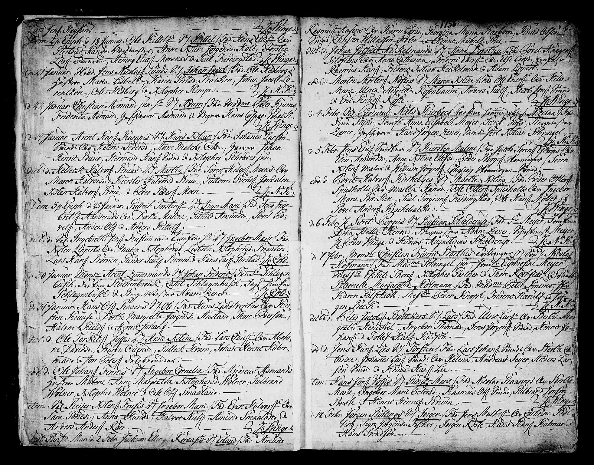 Kongsberg kirkebøker, AV/SAKO-A-22/F/Fa/L0004: Parish register (official) no. I 4, 1756-1768, p. 2