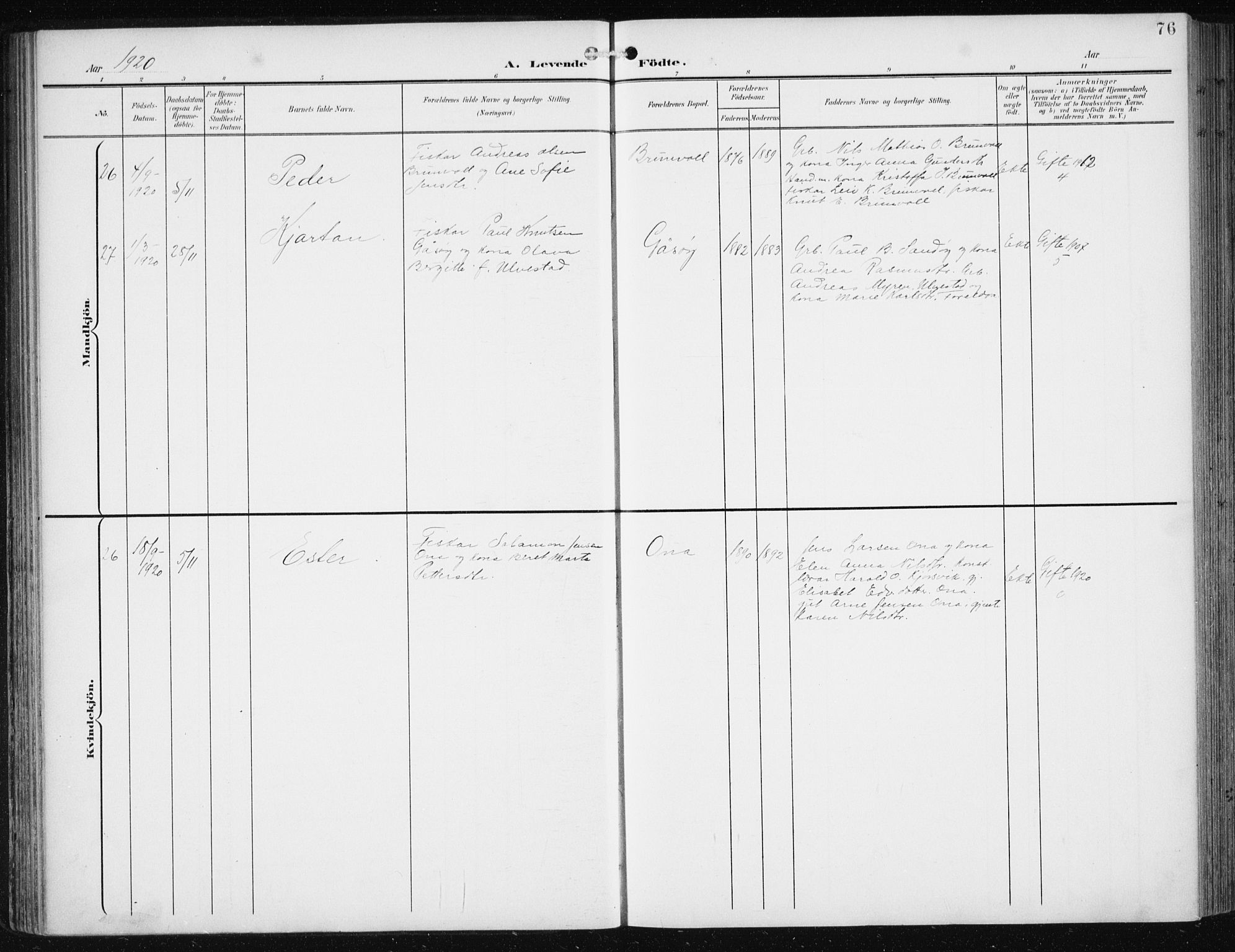 Ministerialprotokoller, klokkerbøker og fødselsregistre - Møre og Romsdal, AV/SAT-A-1454/561/L0733: Parish register (copy) no. 561C03, 1900-1940, p. 76