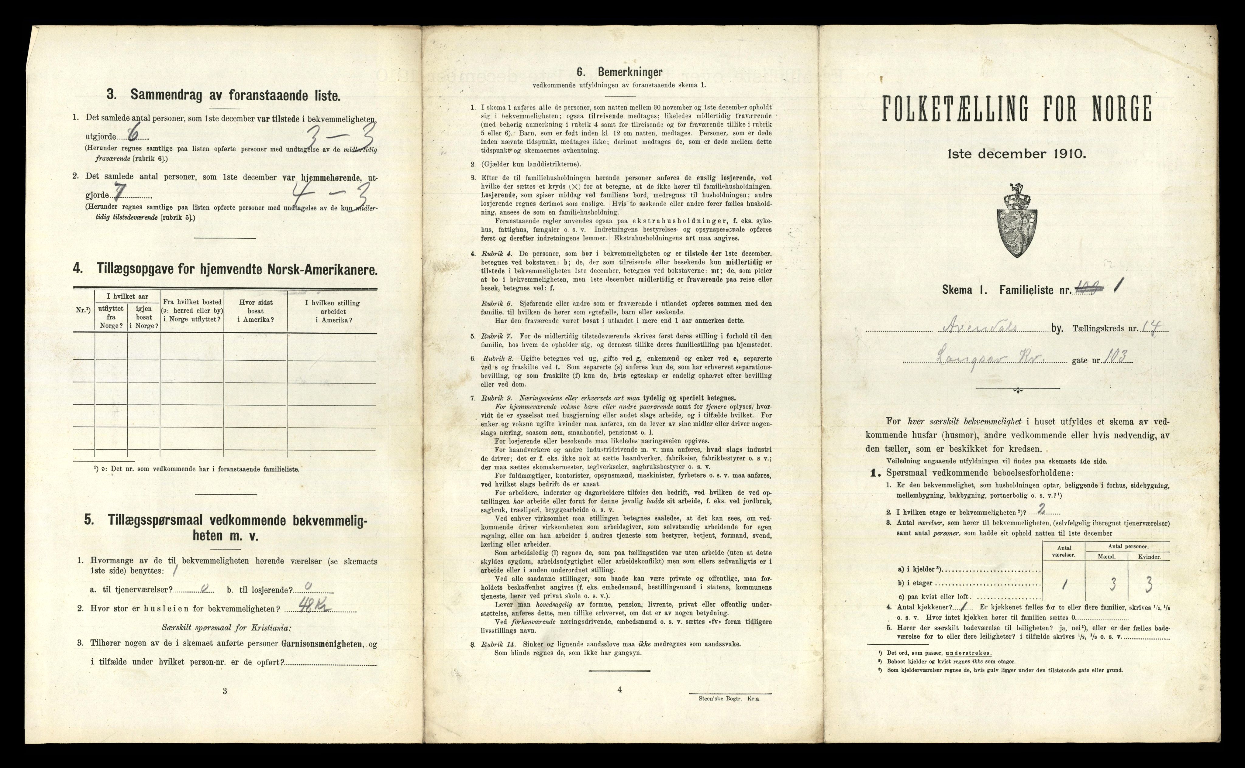 RA, 1910 census for Arendal, 1910, p. 5659