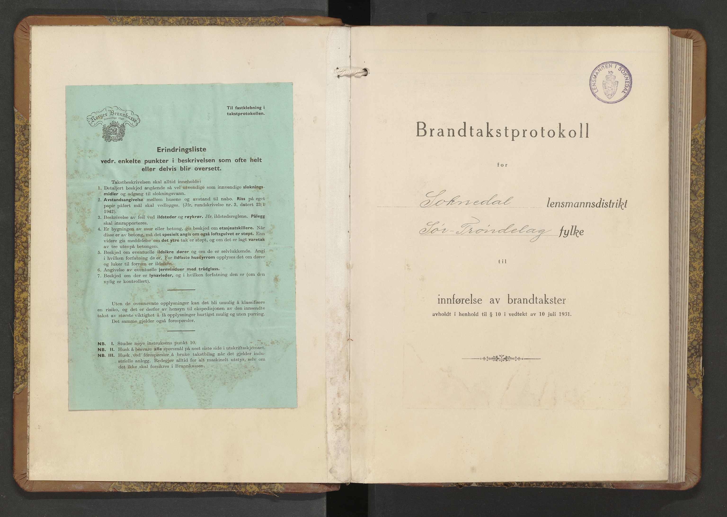 Norges Brannkasse Soknedal, AV/SAT-A-5533/Fb/L0002: Branntakstprotokoll, 1945-1946